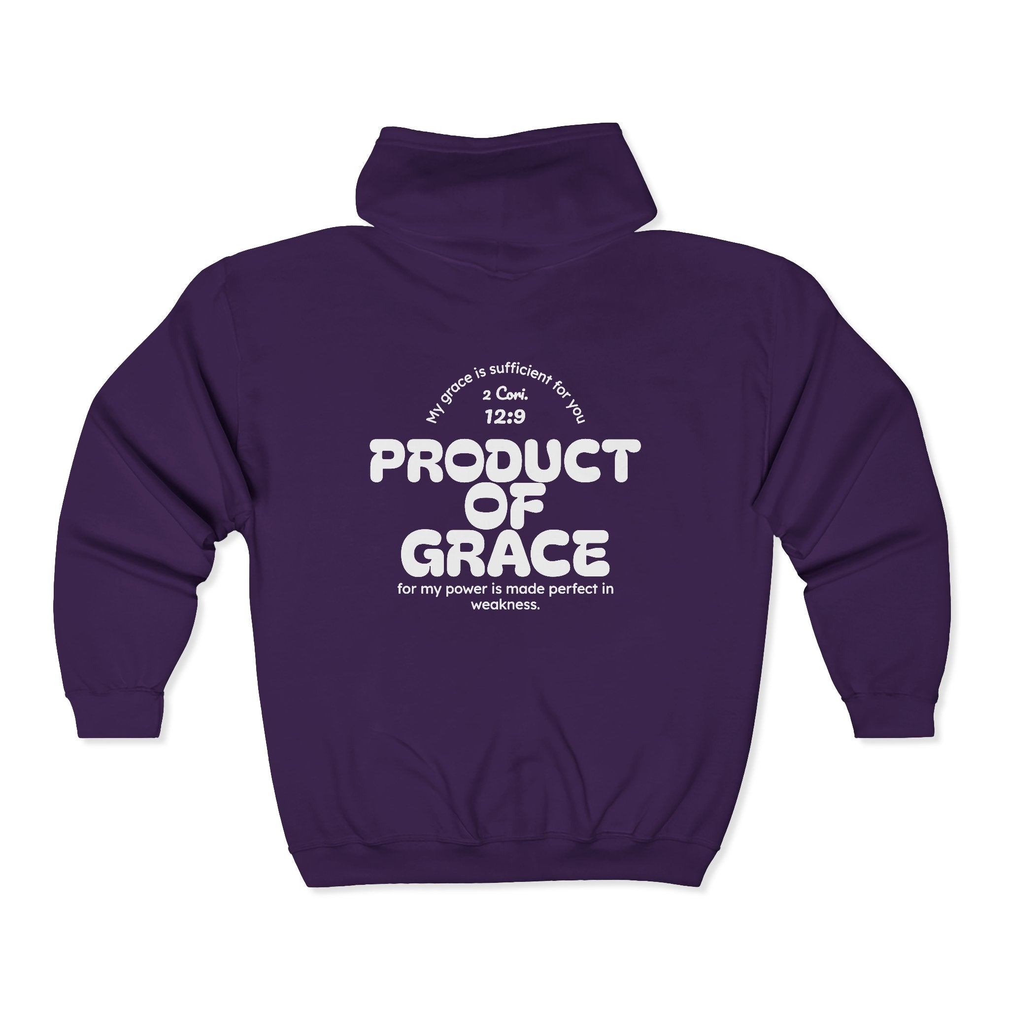 Grace Full-Zip Hoodie – "Product of Grace" Christian Zip-Up Sweatshirt