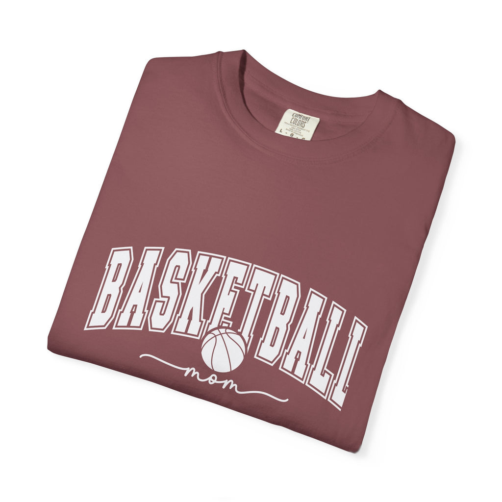Basketball Mom T-Shirt — Garment-Dyed Athletic Tee for Proud Moms