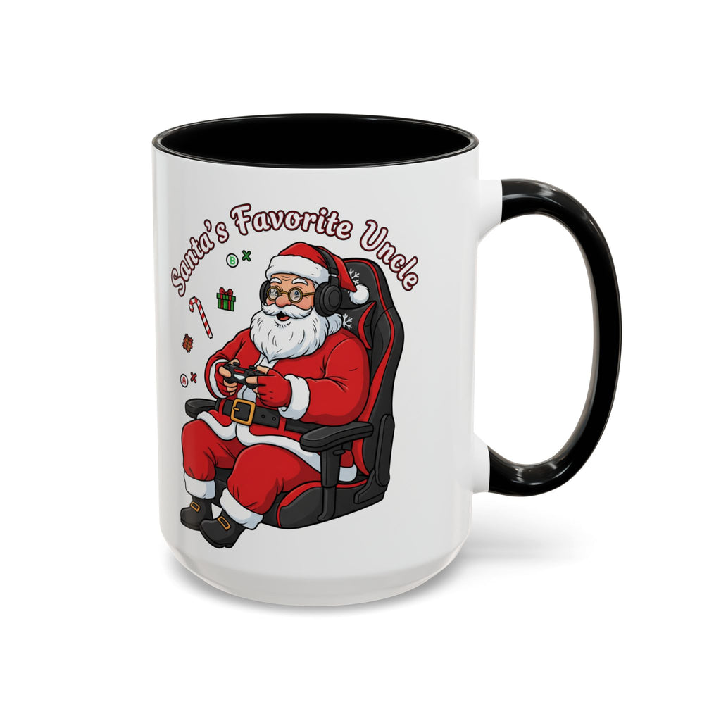 Santa Gamer Coffee Mug — “Santa’s Favorite Uncle” Holiday Accent Mug (11/15 oz)