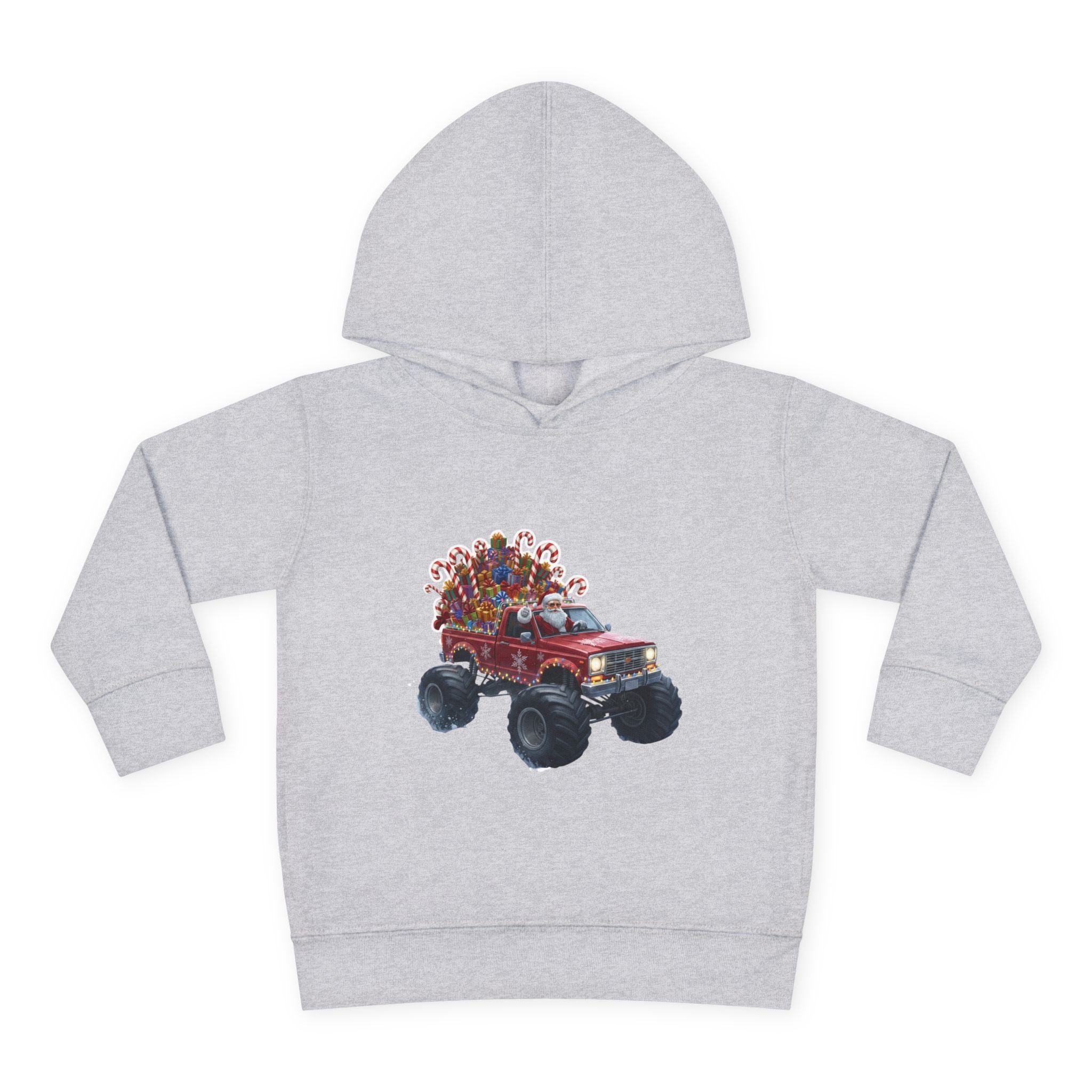 Toddler Hoodie — Red Monster Truck with Candy Load