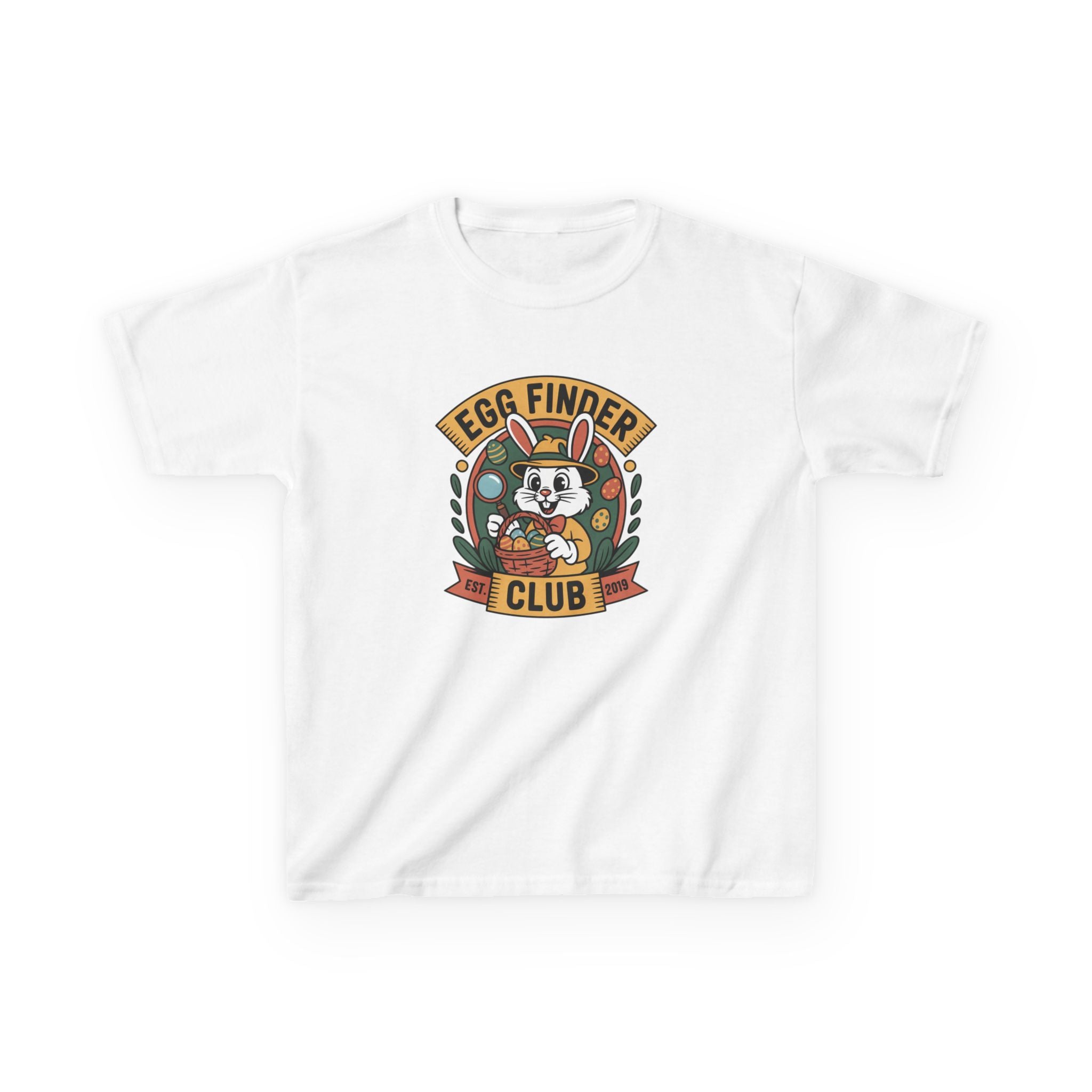 Egg Finder Club Kids T‑Shirt — Cute Easter Bunny Graphic Tee