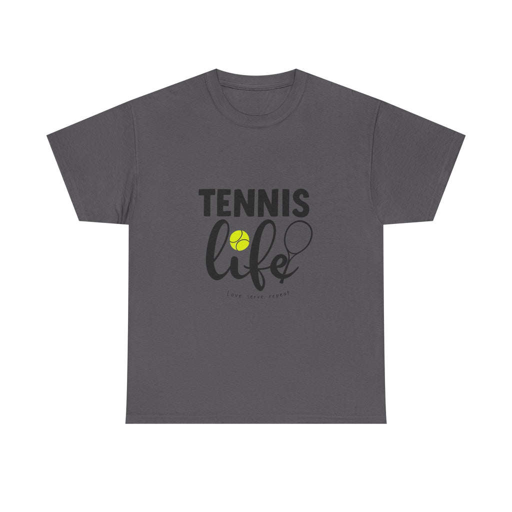Tennis Life Heavy Cotton T-Shirt – Premium Comfort &amp; Bold Print Quality