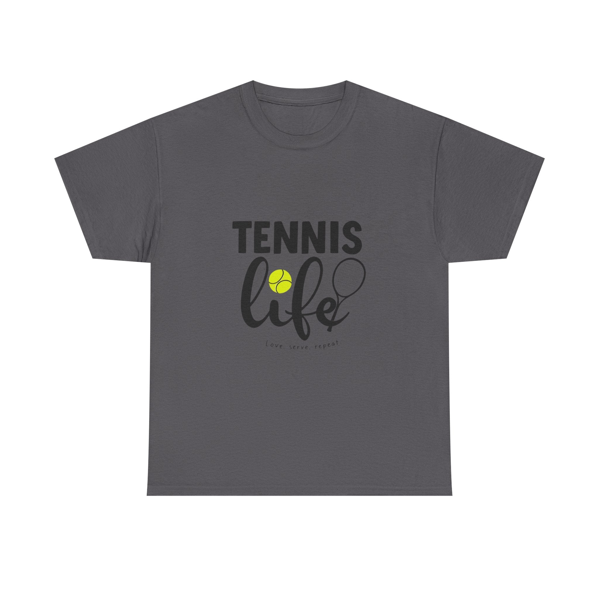 Tennis Life Heavy Cotton T-Shirt – Premium Comfort &amp; Bold Print Quality