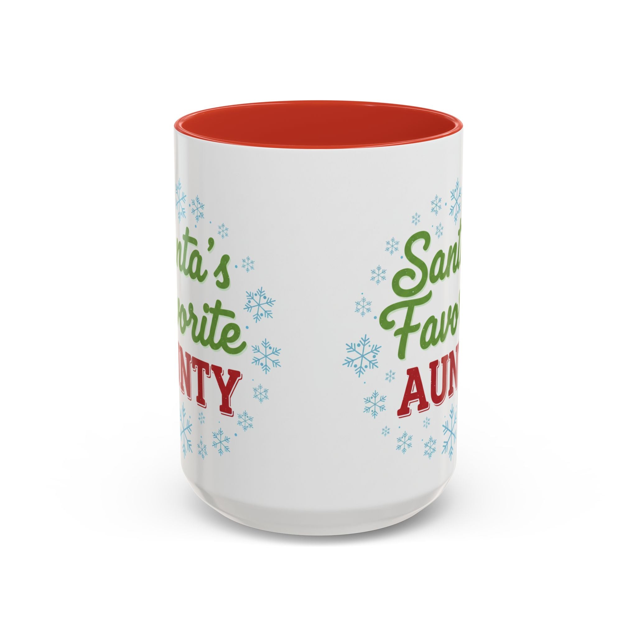 Santa's Favorite Aunty Accent Coffee Mug – Holiday Christmas Gift (11/15oz)