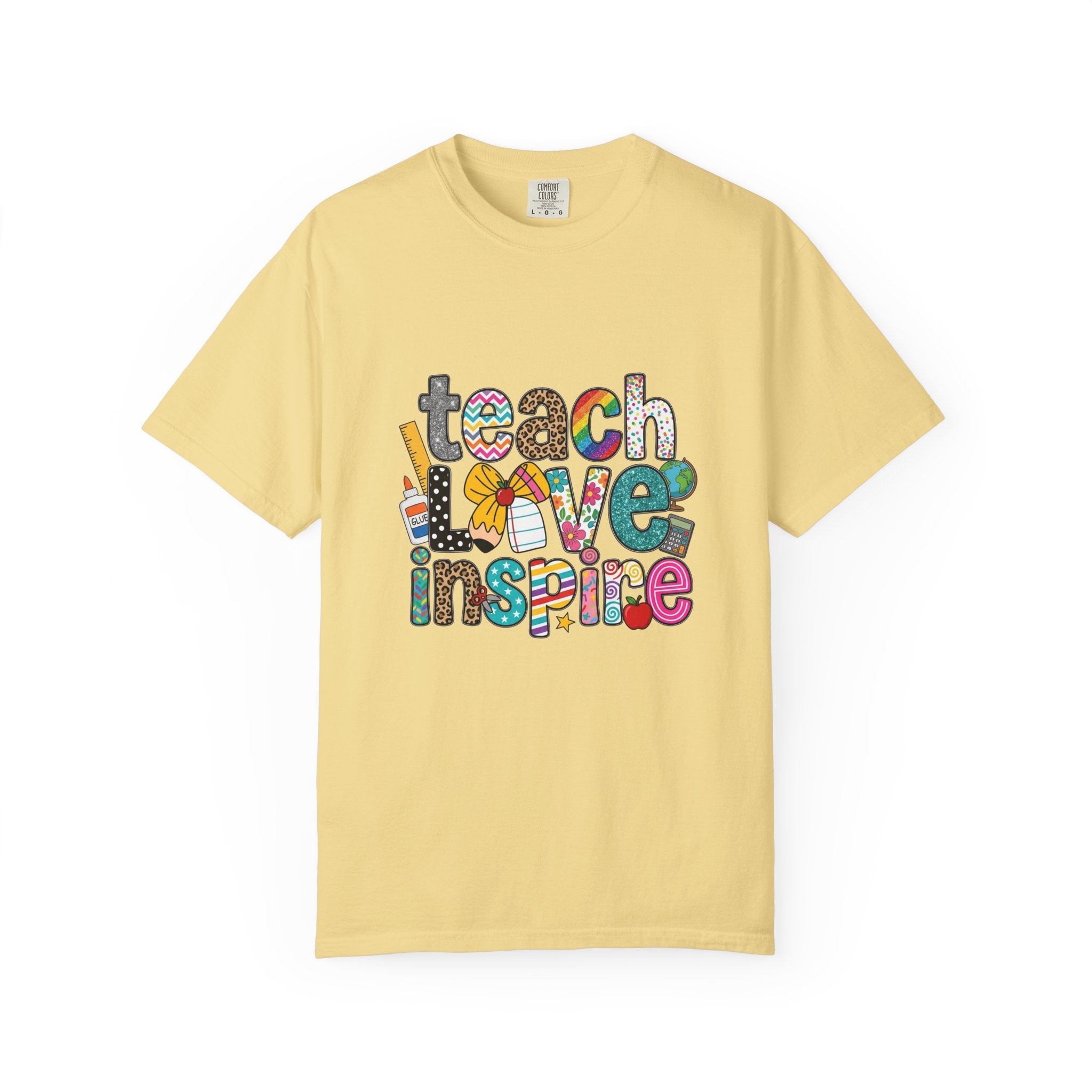 Teach Love Inspire T-Shirt — Colorful Teacher Appreciation Tee