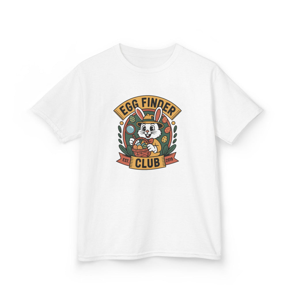 Egg Finder Club Kids T‑Shirt — Cute Easter Bunny Graphic Tee