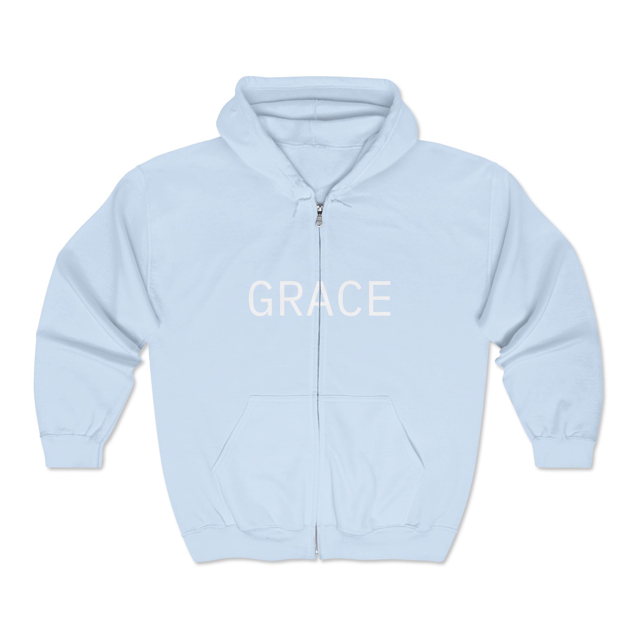 Grace Full-Zip Hoodie – "Product of Grace" Christian Zip-Up Sweatshirt