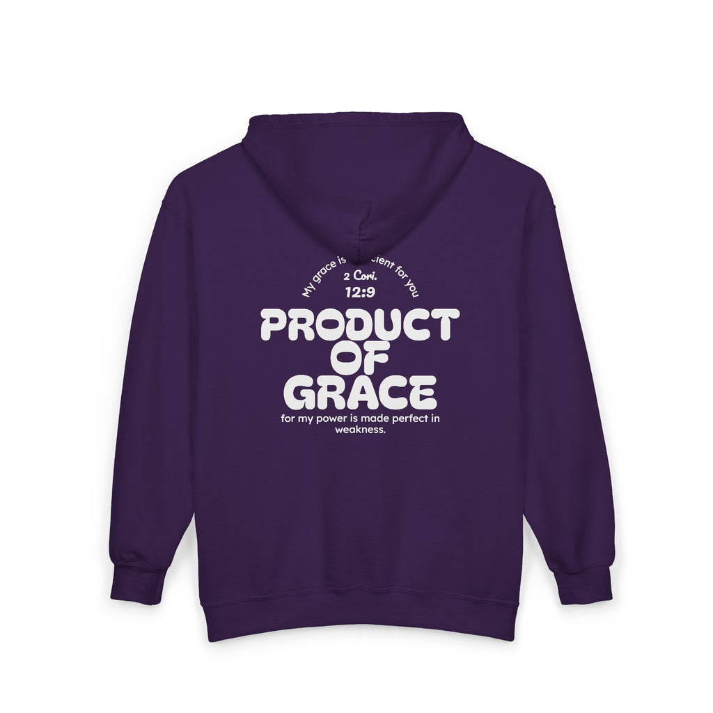 Grace Full-Zip Hoodie – "Product of Grace" Christian Zip-Up Sweatshirt
