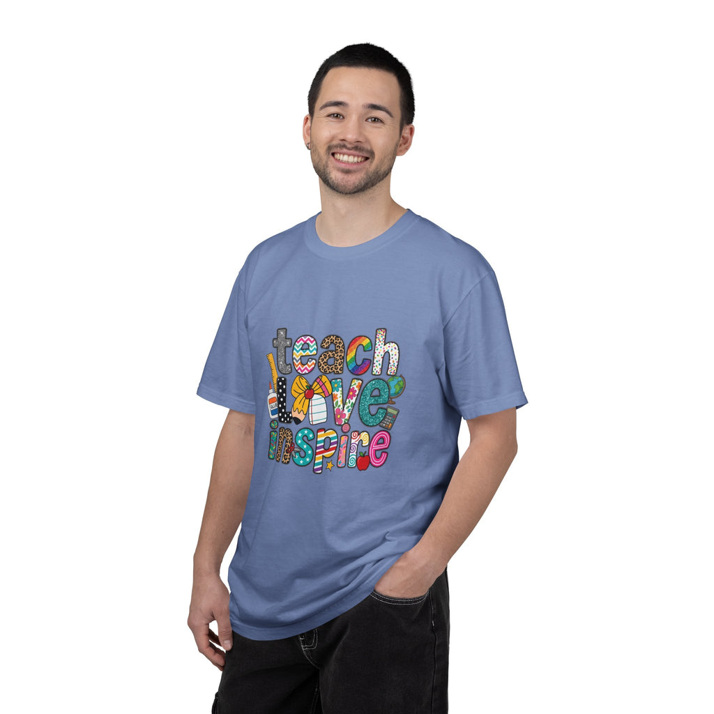 Teach Love Inspire T-Shirt — Colorful Teacher Appreciation Tee