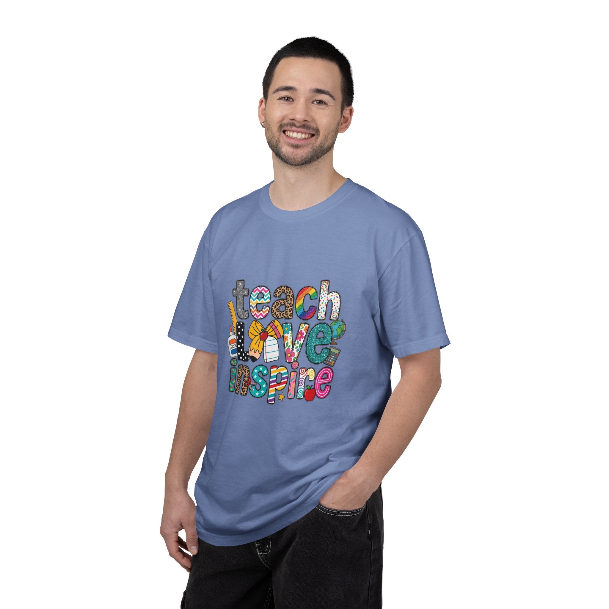 Teach Love Inspire T-Shirt — Colorful Teacher Appreciation Tee