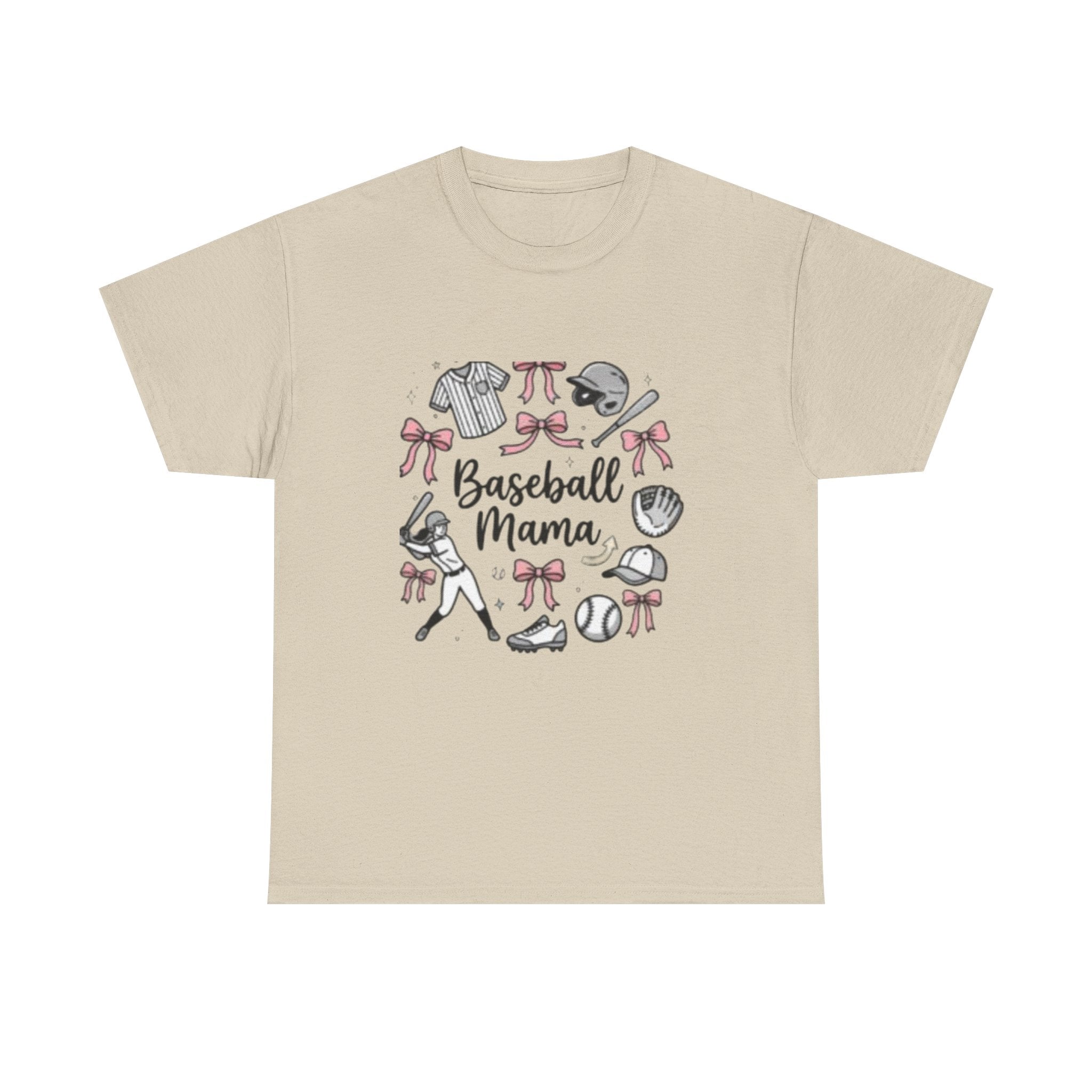 Baseball Mama T-Shirt — Cute Pink Baseball Mom Tee for Game Day