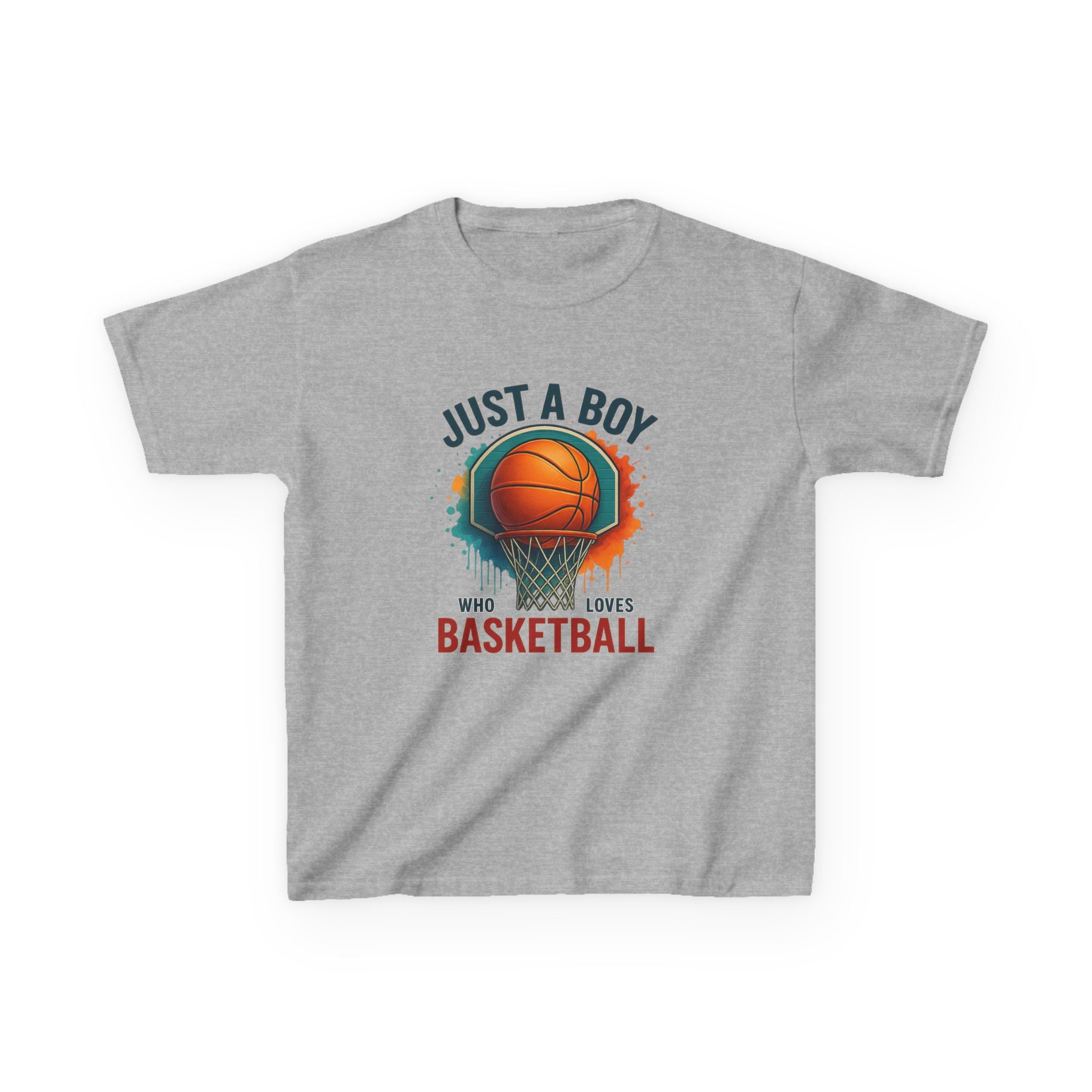 Kids Basketball Tee — "Just a Boy Who Loves Basketball" Youth Shirt
