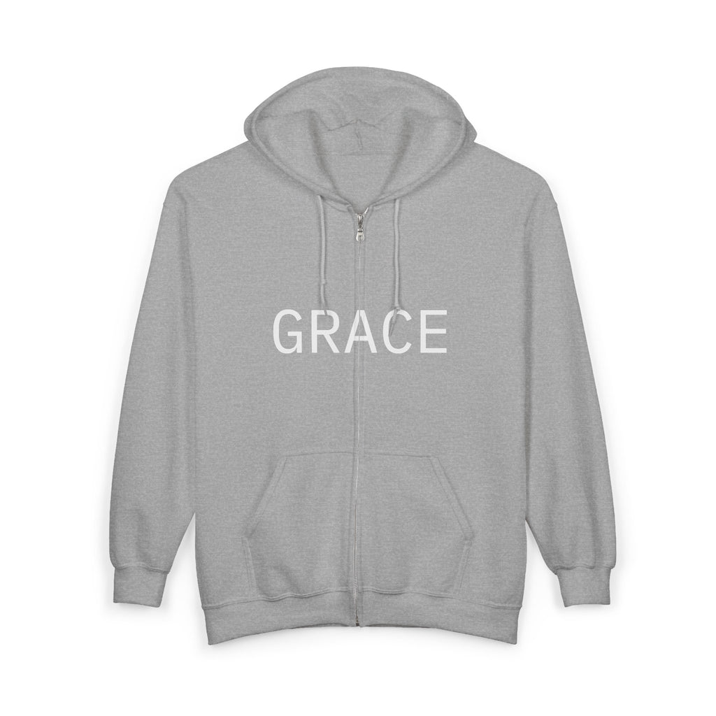 Grace Full-Zip Hoodie – "Product of Grace" Christian Zip-Up Sweatshirt