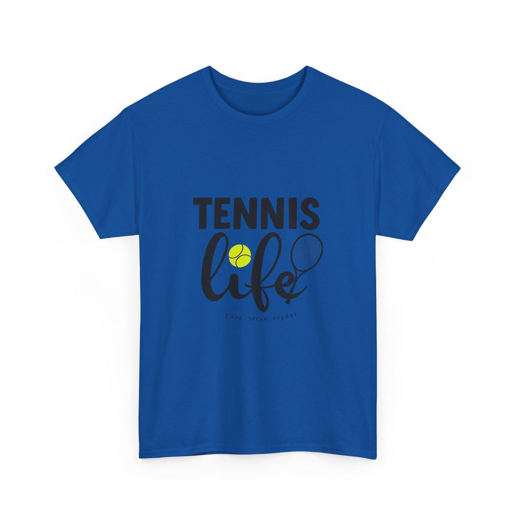 Tennis Life Heavy Cotton T-Shirt – Premium Comfort &amp; Bold Print Quality