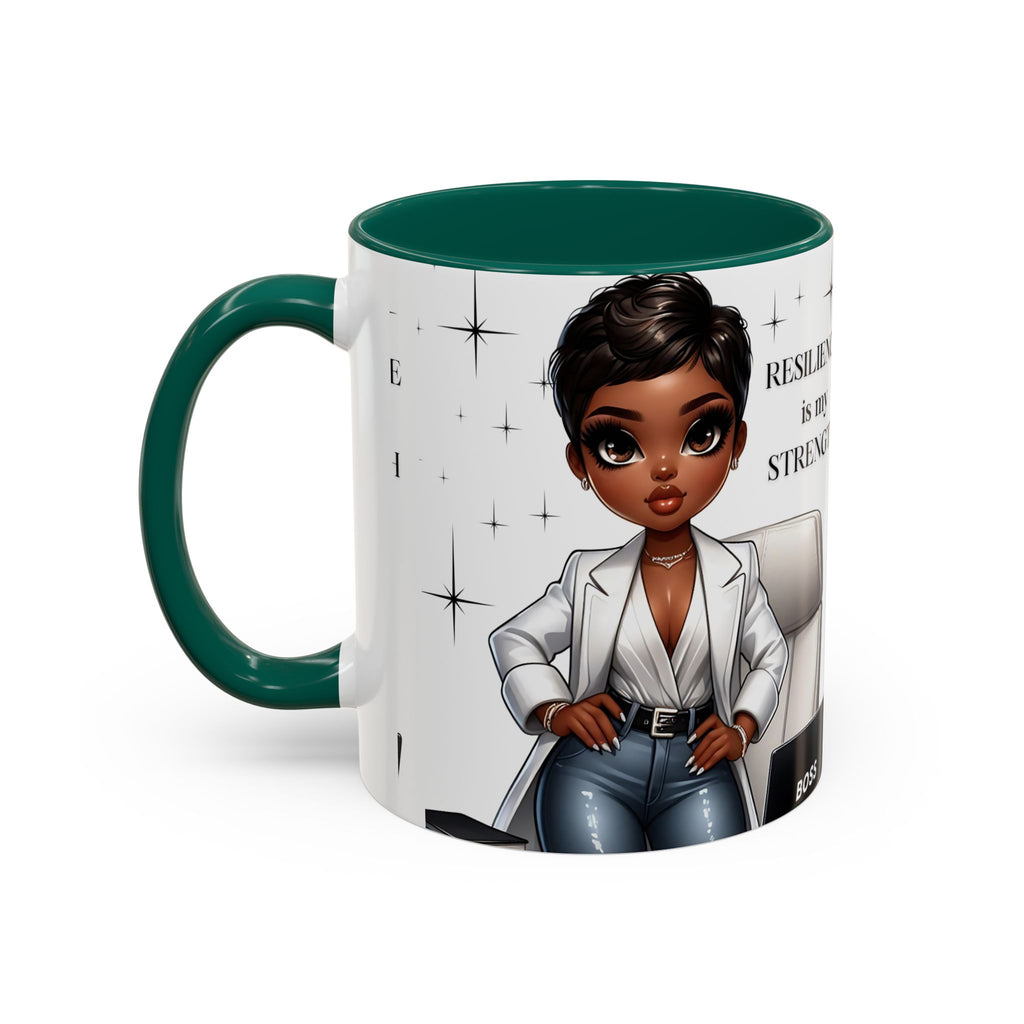 Motivational Black Boss Mug — “Resilience Is My Strength” Coffee Cup (11oz/15oz)