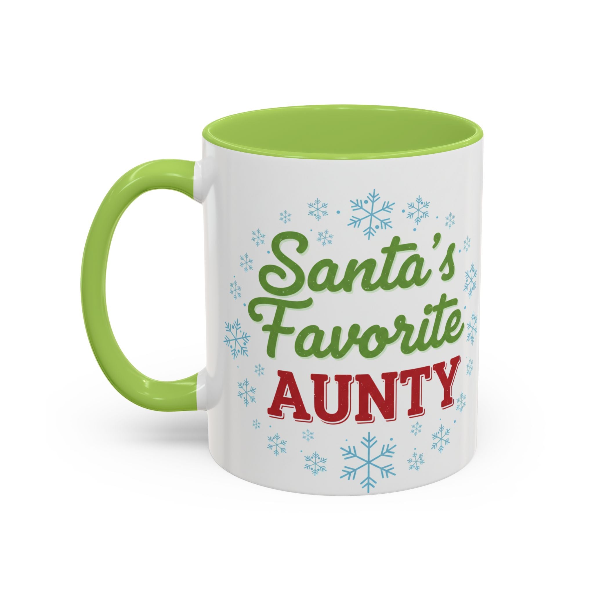 Santa's Favorite Aunty Accent Coffee Mug – Holiday Christmas Gift (11/15oz)
