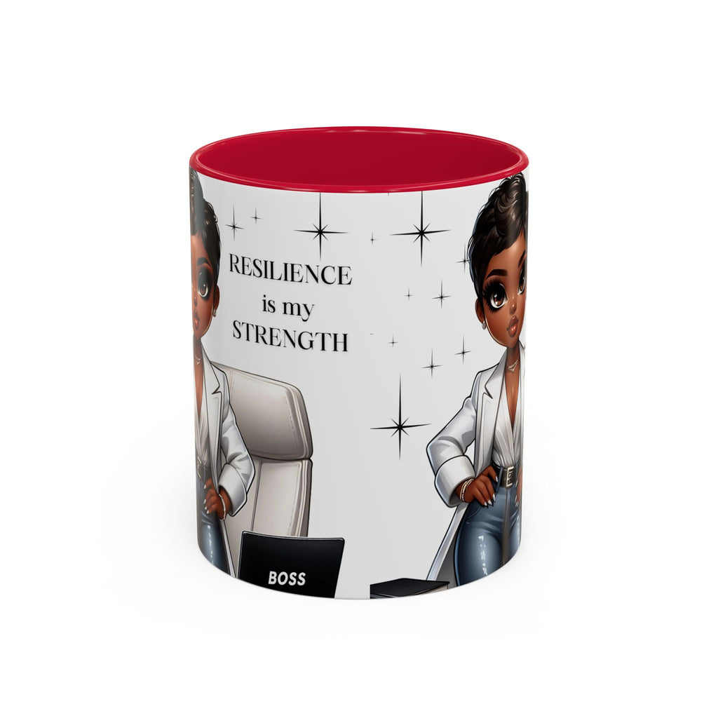 Motivational Black Boss Mug — “Resilience Is My Strength” Coffee Cup (11oz/15oz)