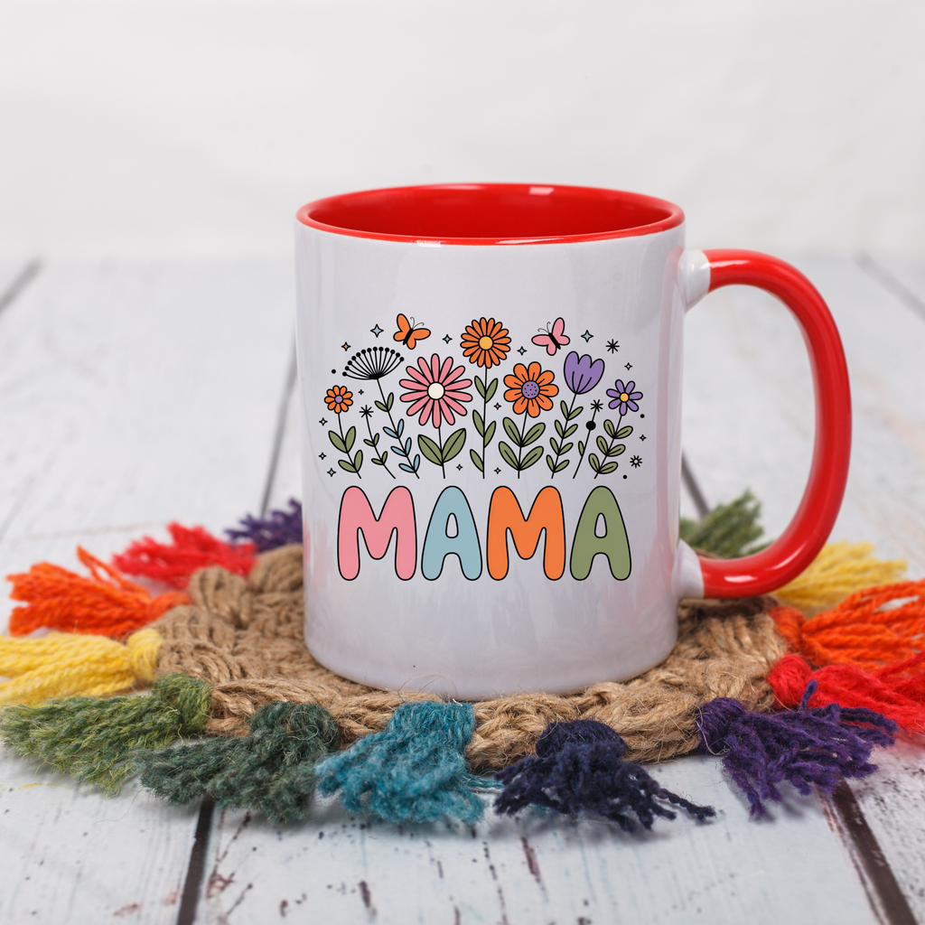 Mama Spring Floral Mug – Cute Mom Coffee Cup, Wildflower Mama Mug, Cozy Gift for Mom, Mother’s Day Coffee Mug 11oz
