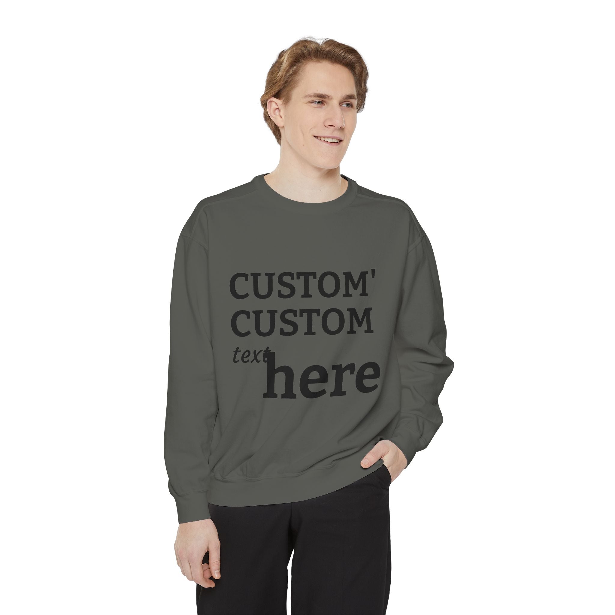 Custom Text Sweatshirt — Personalized Minimalist Crewneck