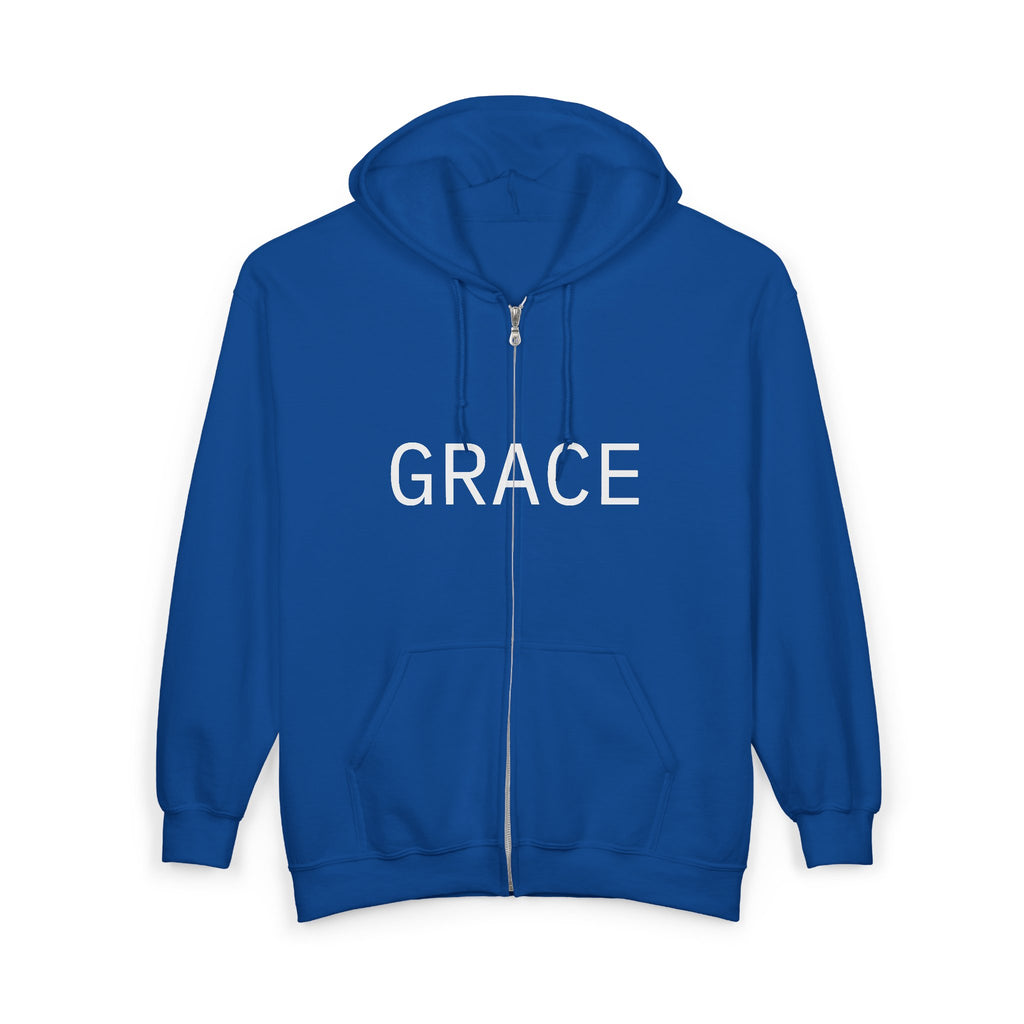 Grace Full-Zip Hoodie – "Product of Grace" Christian Zip-Up Sweatshirt