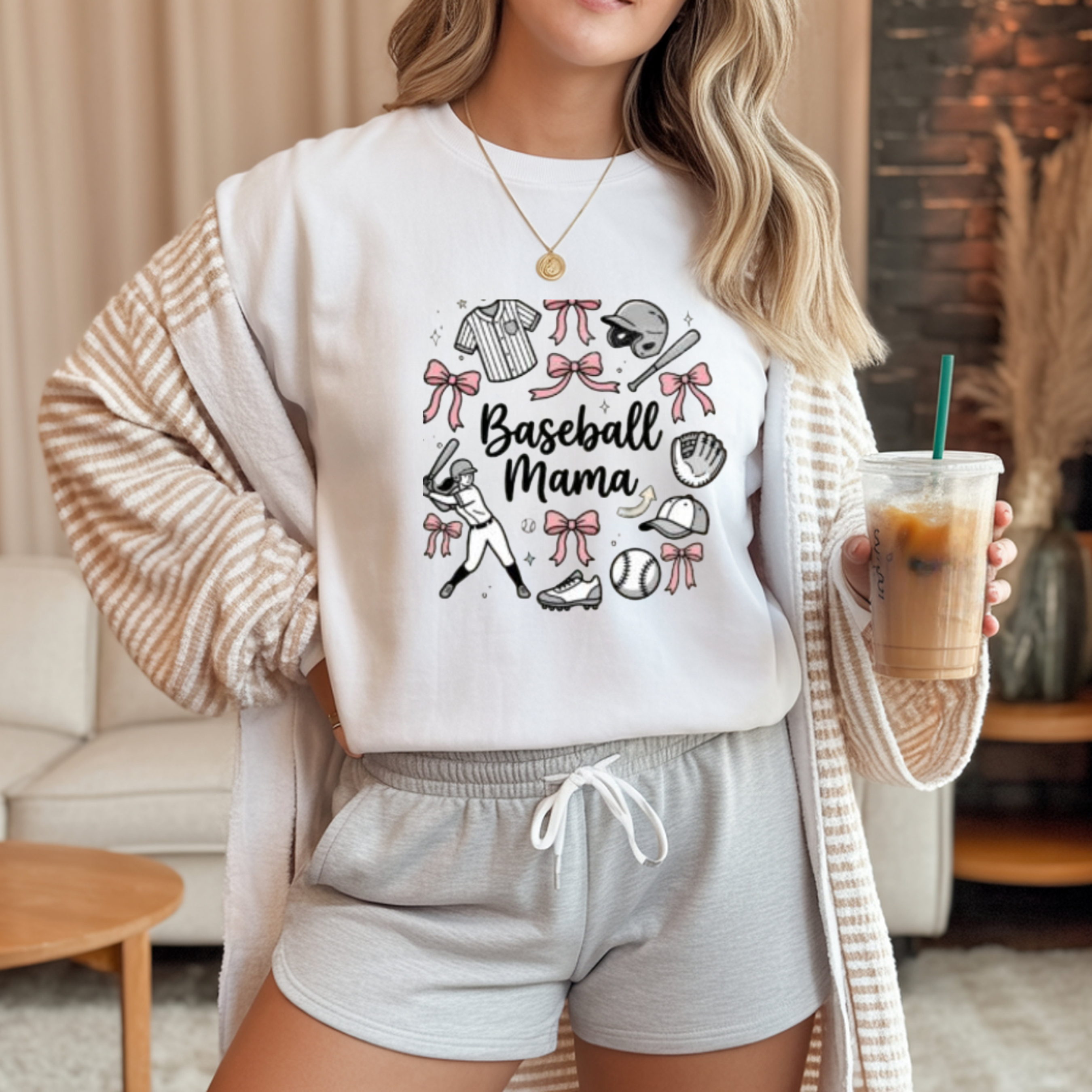 Baseball Mama T-Shirt — Cute Pink Baseball Mom Tee for Game Day