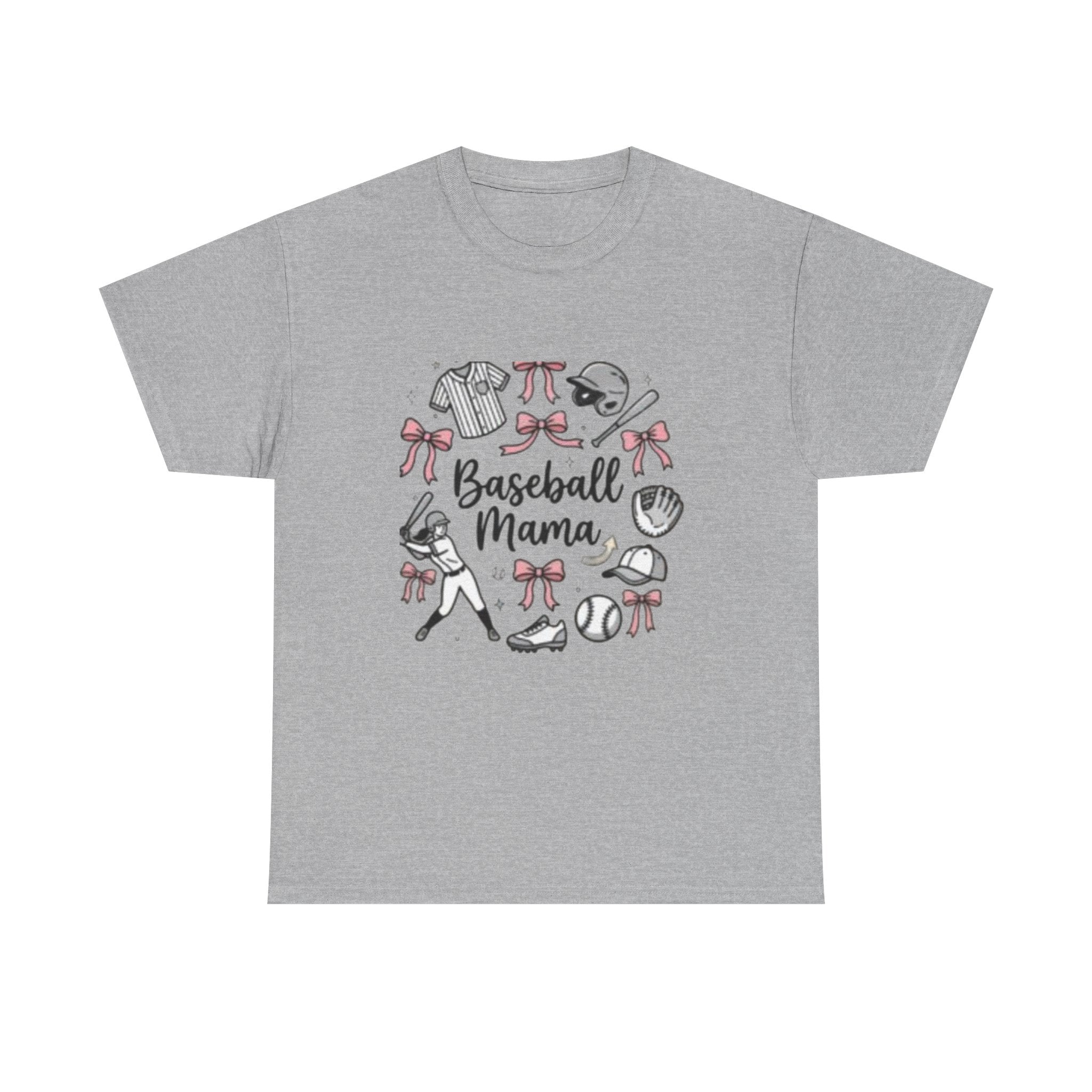 Baseball Mama T-Shirt — Cute Pink Baseball Mom Tee for Game Day