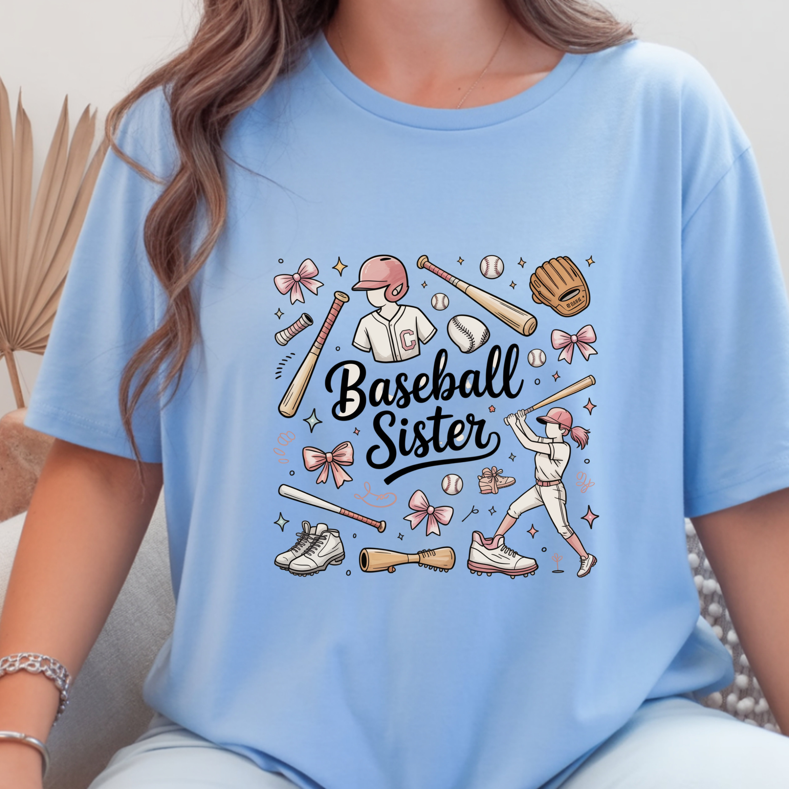 Baseball Sister Shirt – Cute Little League Graphic Tee, Baseball Family Shirt, Soft Cotton Sports Tee, Game Day Outfit Gift