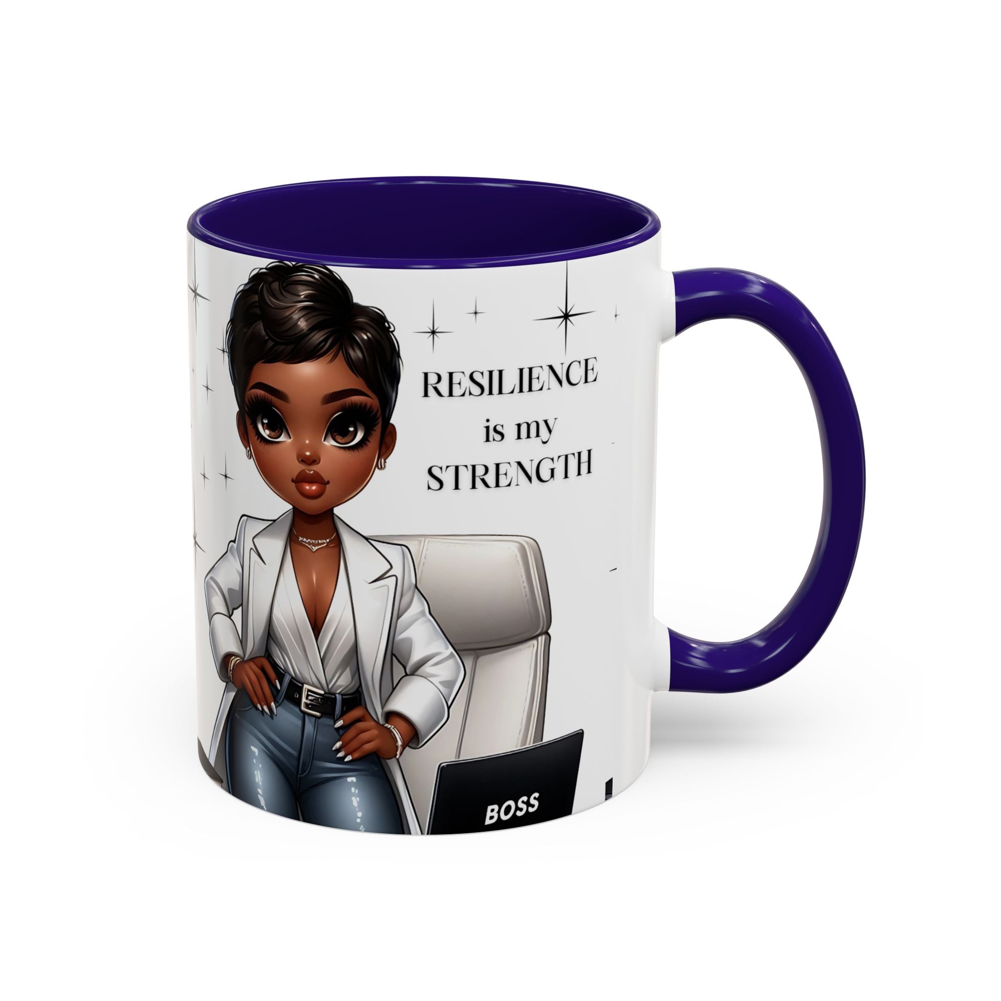 Motivational Black Boss Mug — “Resilience Is My Strength” Coffee Cup (11oz/15oz)