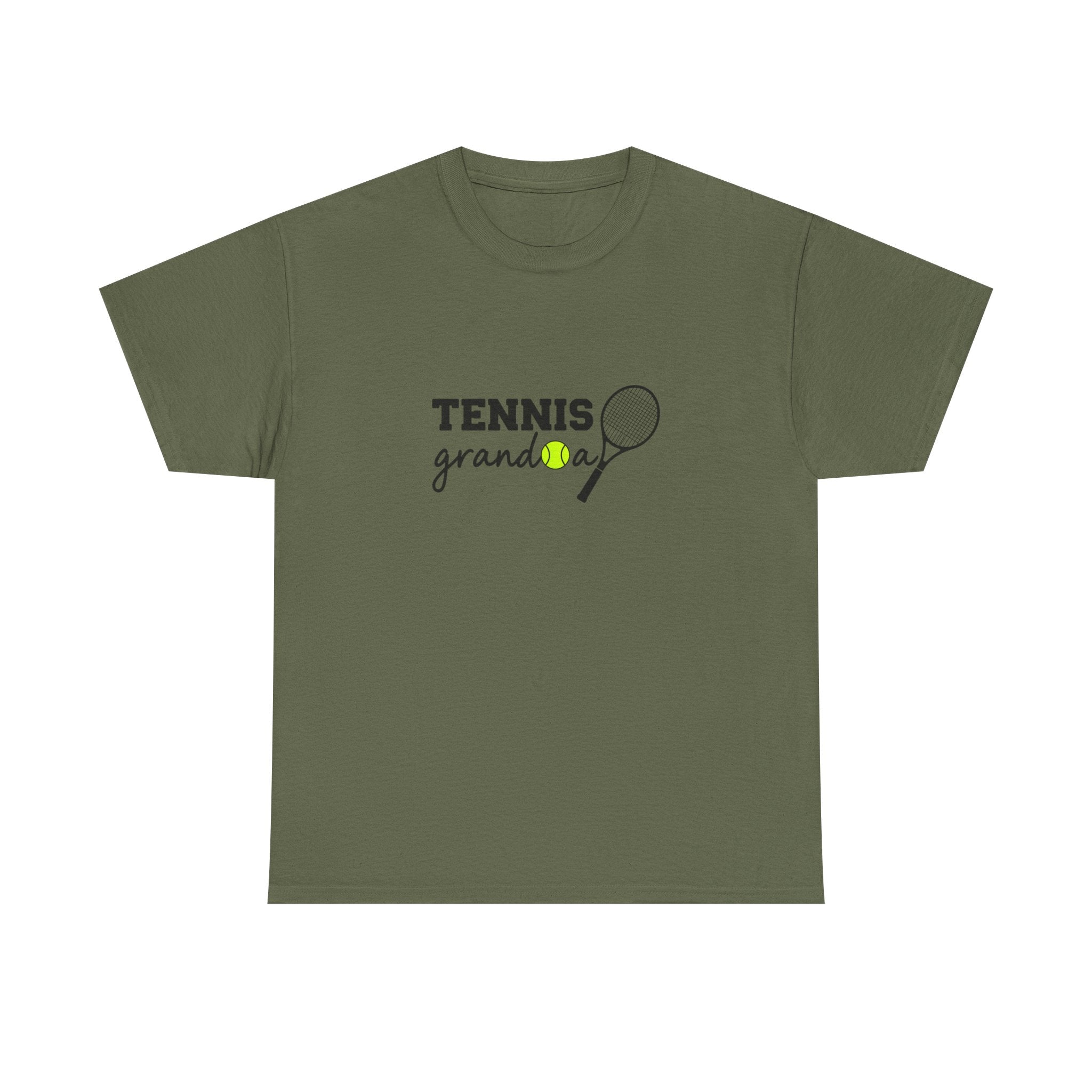 Tennis Granddad Graphic Tee — “TENNIS granddad” Tennis Racket & Ball T‑Shirt