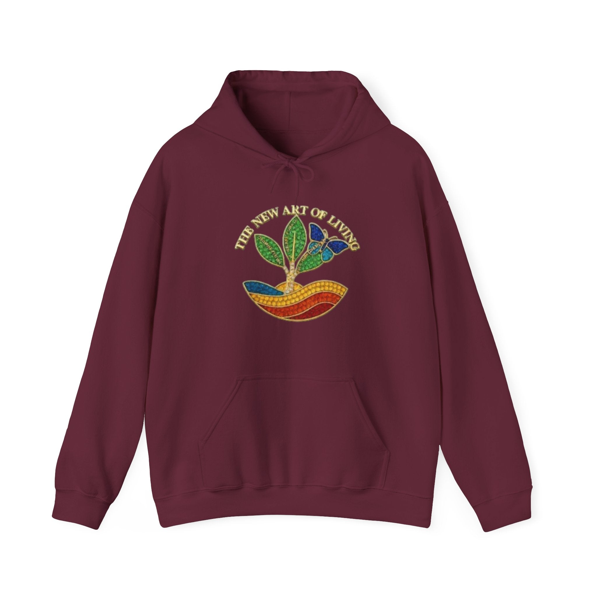 Plant of Life Hoodie — Retro Earth Tone Seedling Graphic with “The New Art of Living”