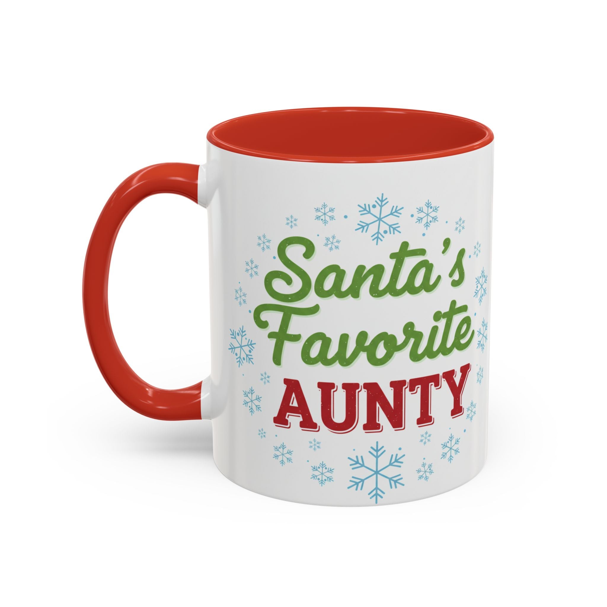 Santa's Favorite Aunty Accent Coffee Mug – Holiday Christmas Gift (11/15oz)