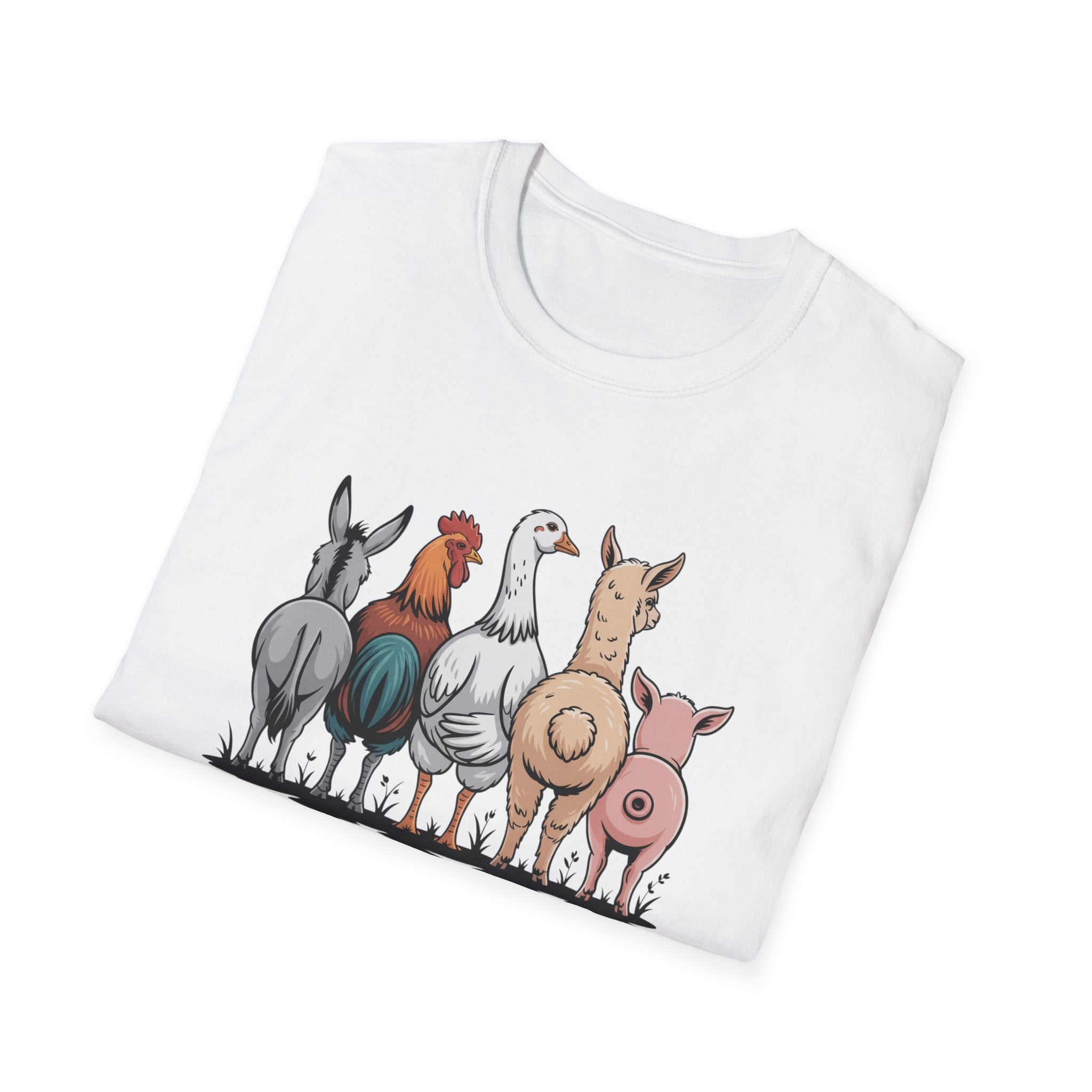 Farm Animal Butt T-Shirt – Cute Barnyard Rear View Tee (Just One More Livestock)