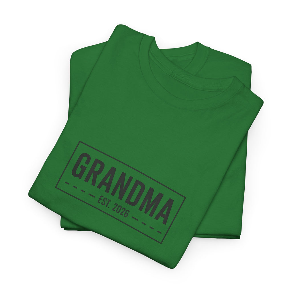 Grandma Est 2026 T-Shirt | New Grandma Gift, Pregnancy Reveal, Grandma to Be Shirt