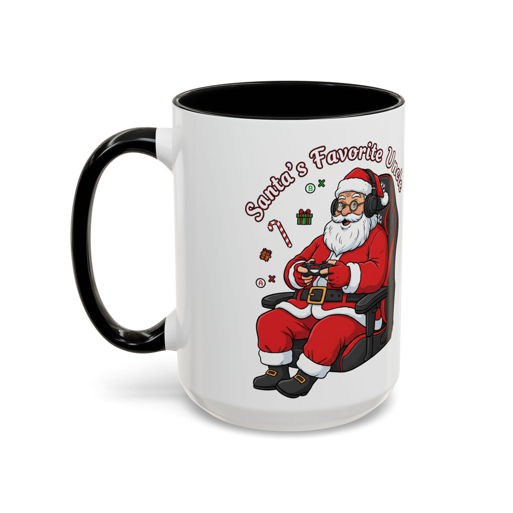Santa Gamer Coffee Mug — “Santa’s Favorite Uncle” Holiday Accent Mug (11/15 oz)