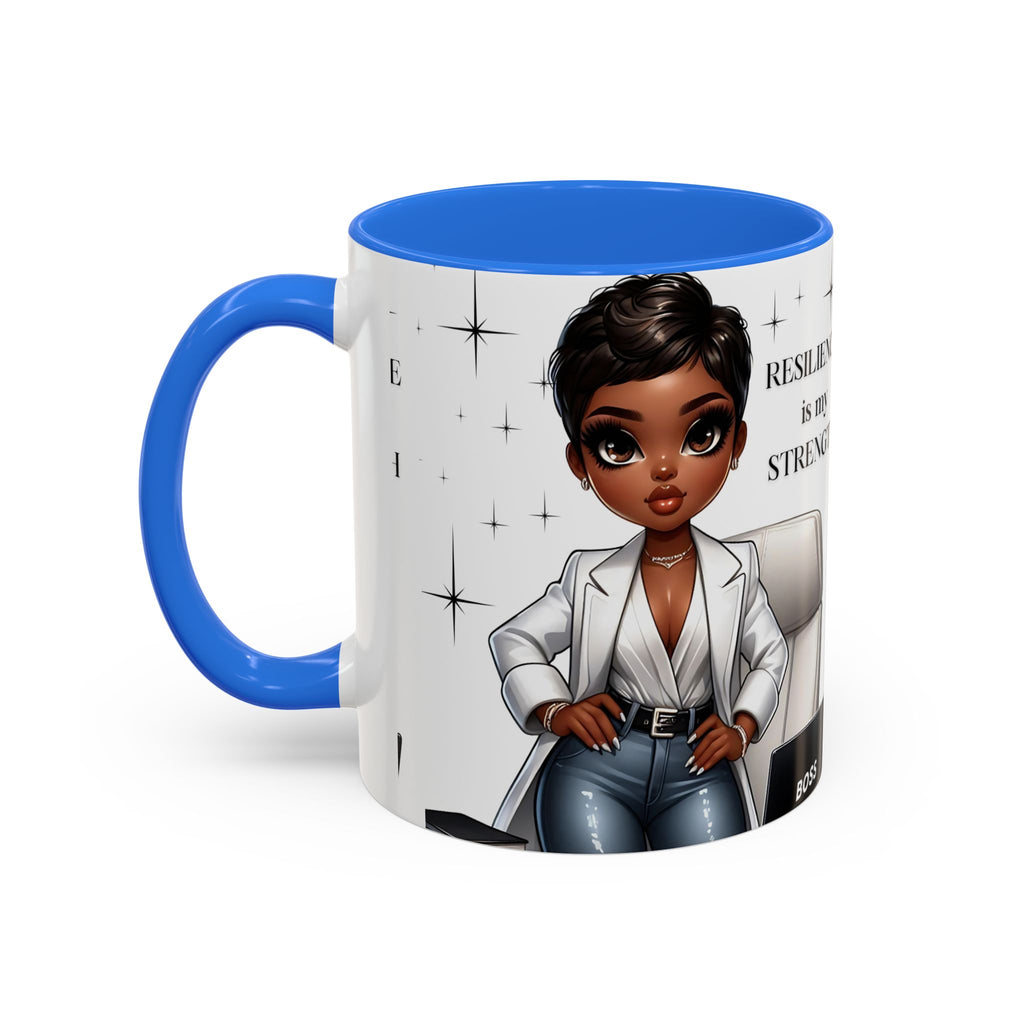 Motivational Black Boss Mug — “Resilience Is My Strength” Coffee Cup (11oz/15oz)