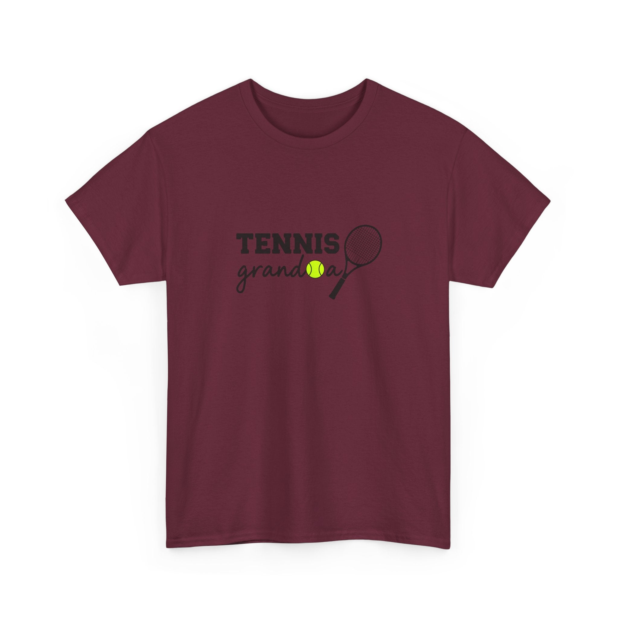 Tennis Granddad Graphic Tee — “TENNIS granddad” Tennis Racket & Ball T‑Shirt