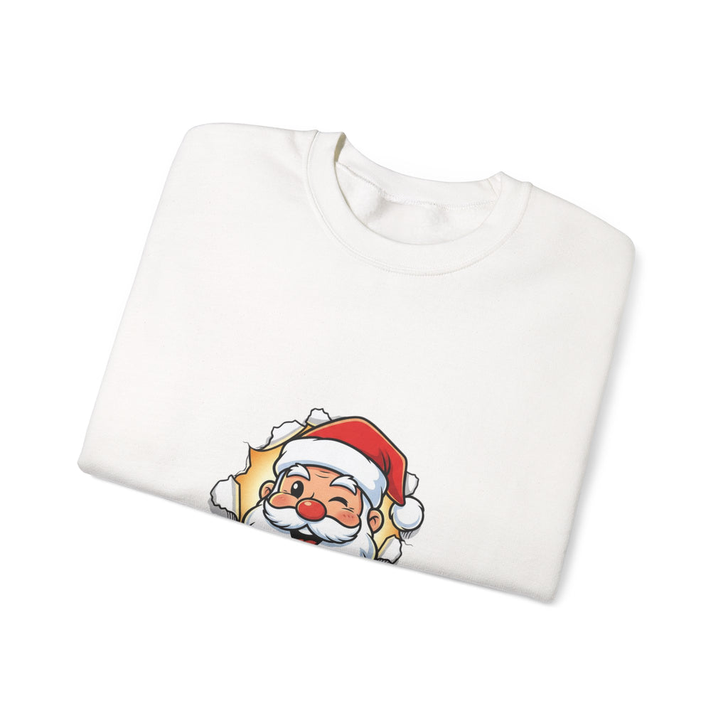Santa Claus Face Crewneck Sweatshirt — Cute Holiday Christmas Sweater