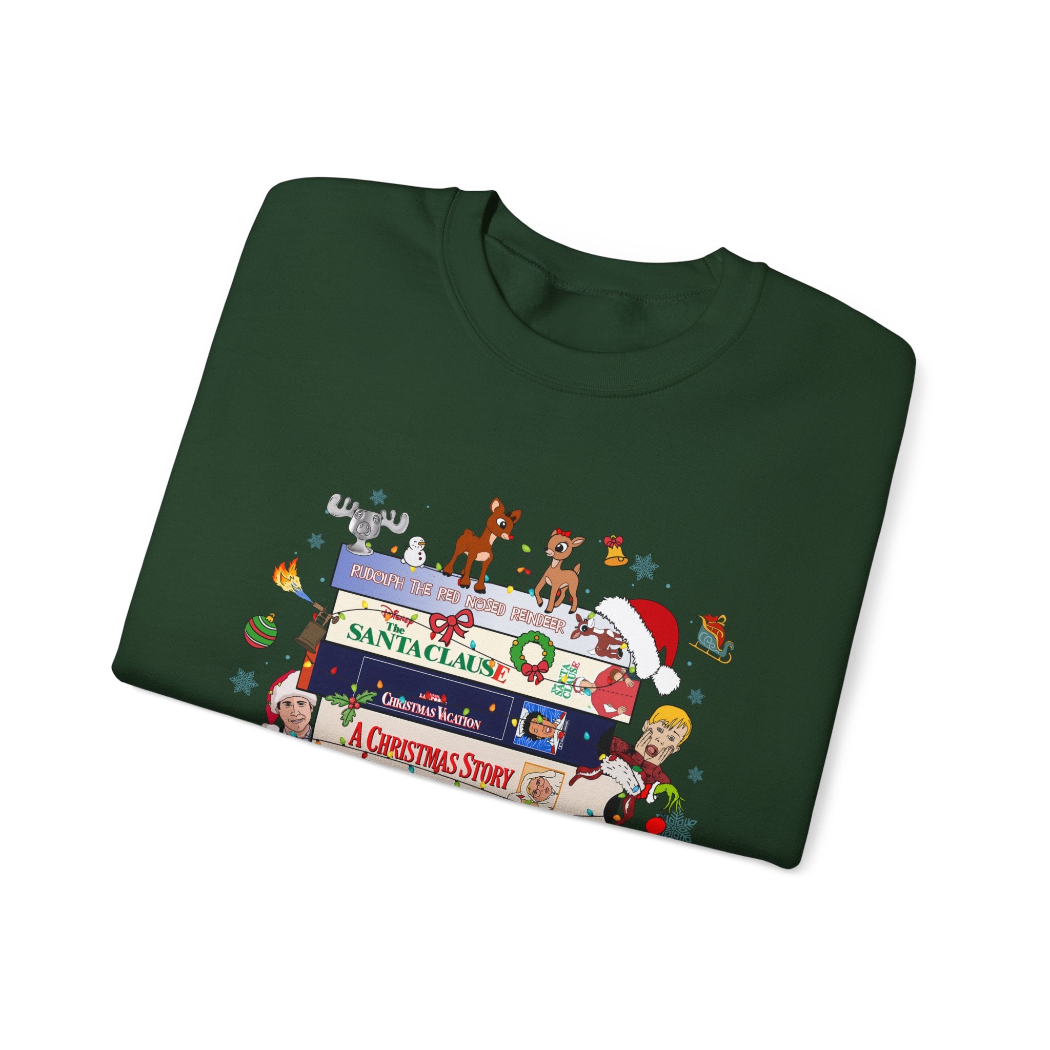 Stacked Holiday Classics sweatshirt | Christmas movie stack crewneck| Retro Holiday| Funny Festive Crewneck| Merry Christmas 90s Movie