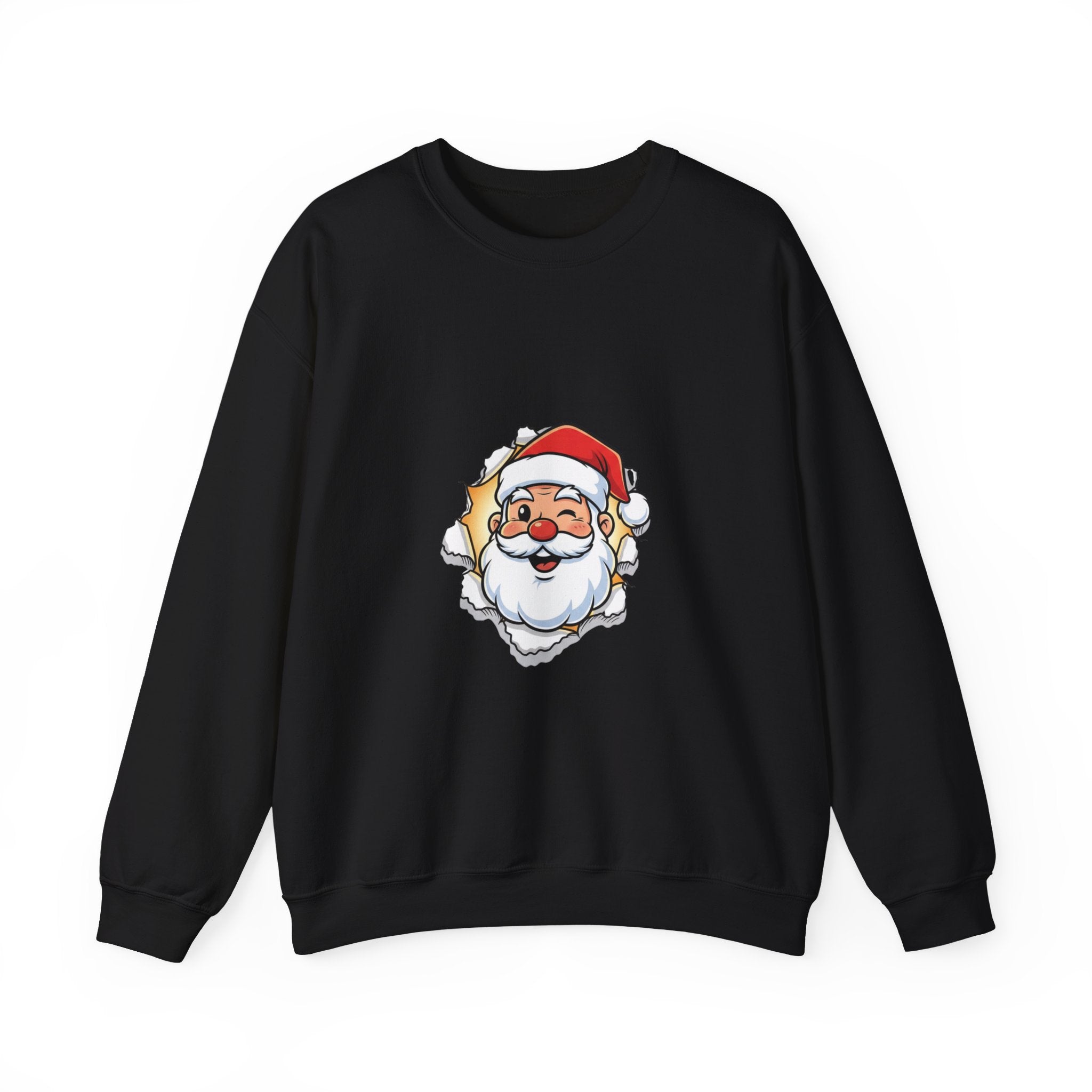 Santa Claus Face Crewneck Sweatshirt — Cute Holiday Christmas Sweater