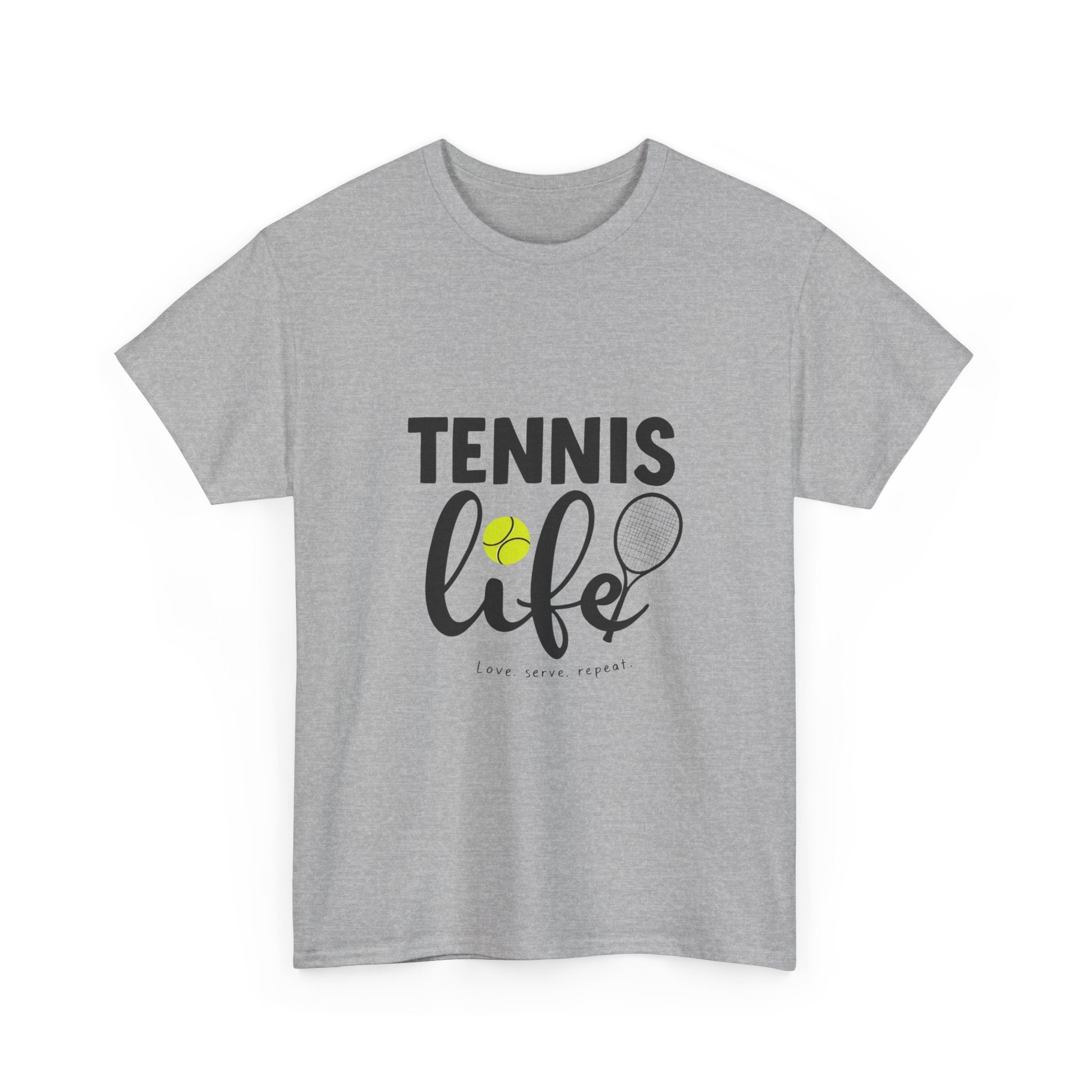 Tennis Life Heavy Cotton T-Shirt – Premium Comfort &amp; Bold Print Quality