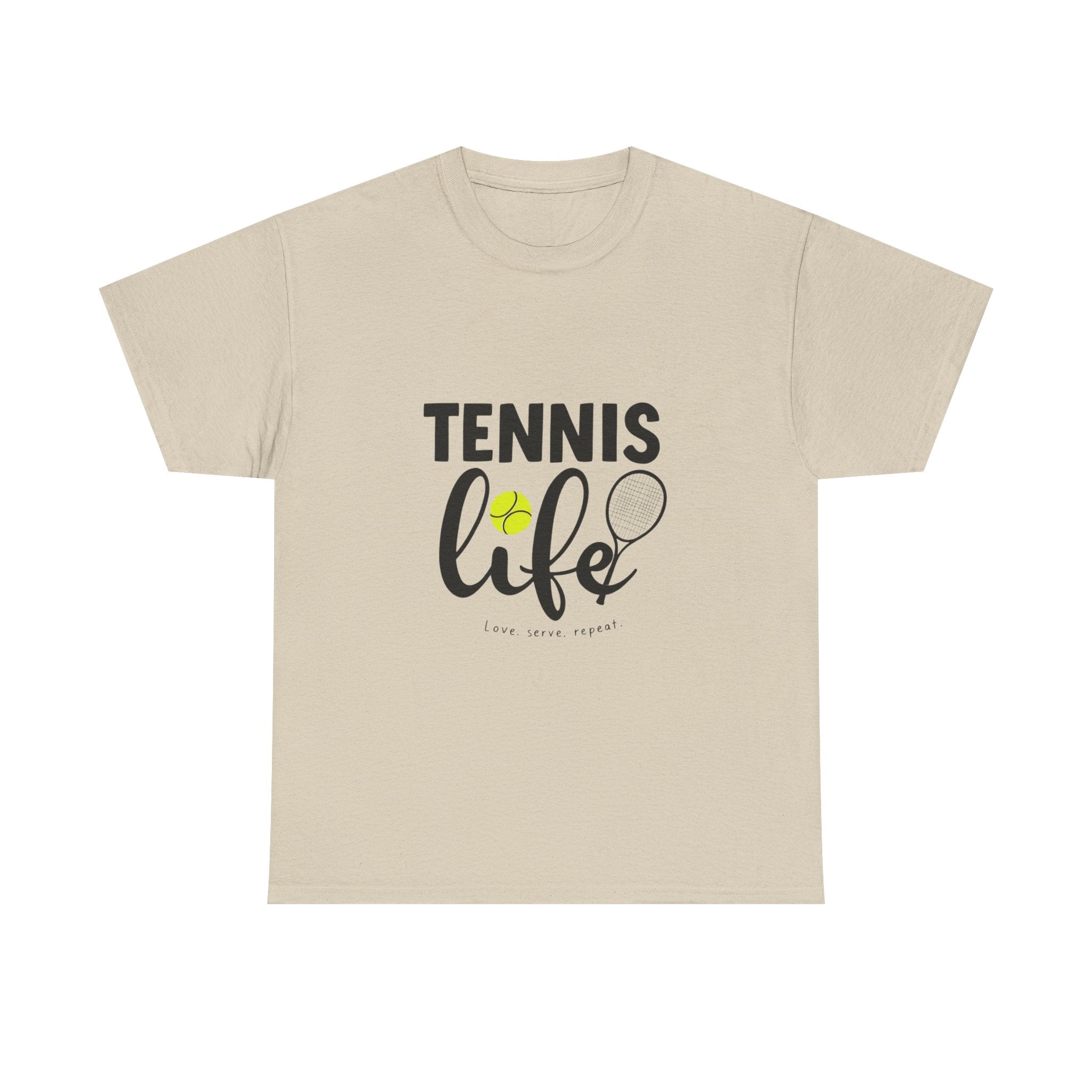 Tennis Life Heavy Cotton T-Shirt – Premium Comfort &amp; Bold Print Quality