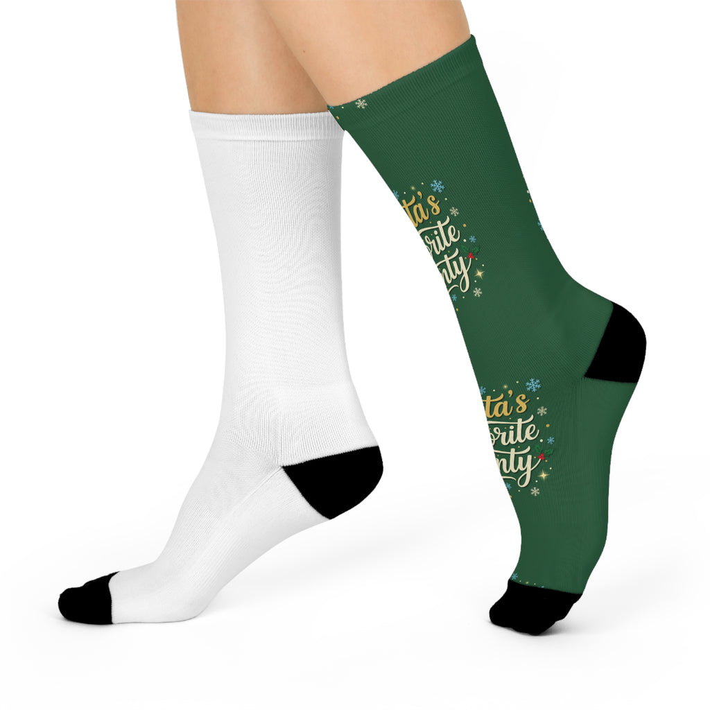 Santa’s Favorite Aunty Cushioned Crew Socks — Festive Christmas Gift