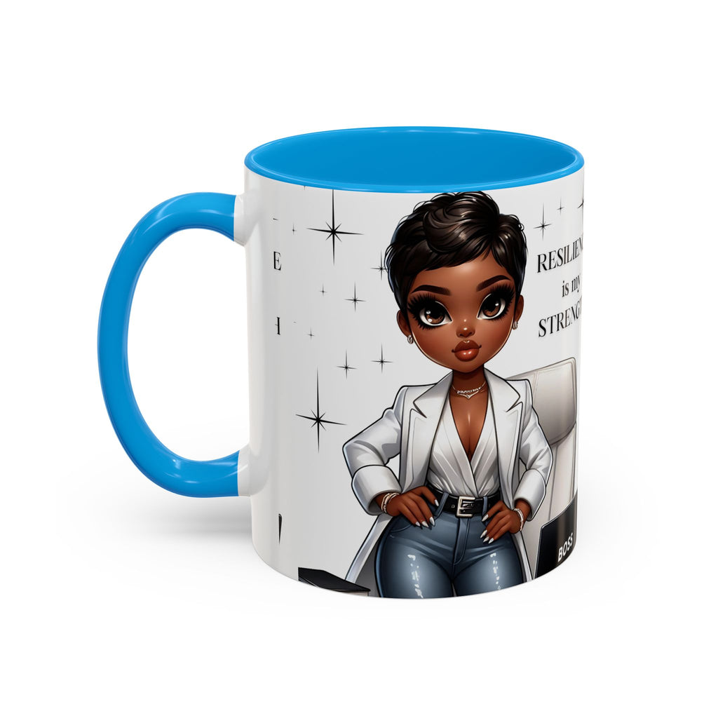 Motivational Black Boss Mug — “Resilience Is My Strength” Coffee Cup (11oz/15oz)