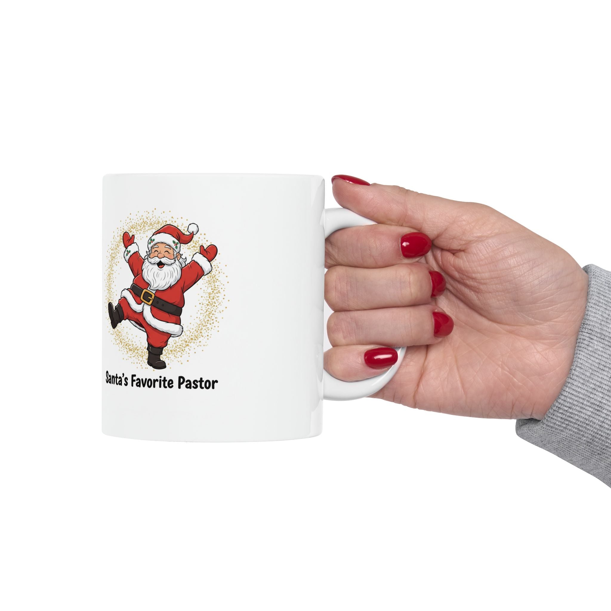 Santa's Favorite Dad Mug — Cute Dancing Santa Christmas Coffee Cup (11oz/15oz)