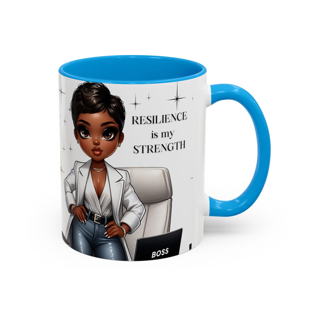 Motivational Black Boss Mug — “Resilience Is My Strength” Coffee Cup (11oz/15oz)
