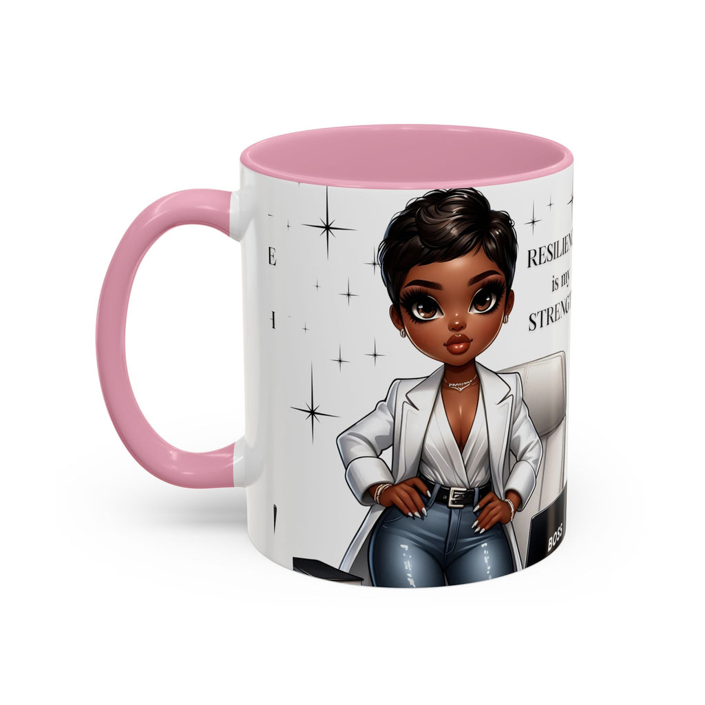 Motivational Black Boss Mug — “Resilience Is My Strength” Coffee Cup (11oz/15oz)