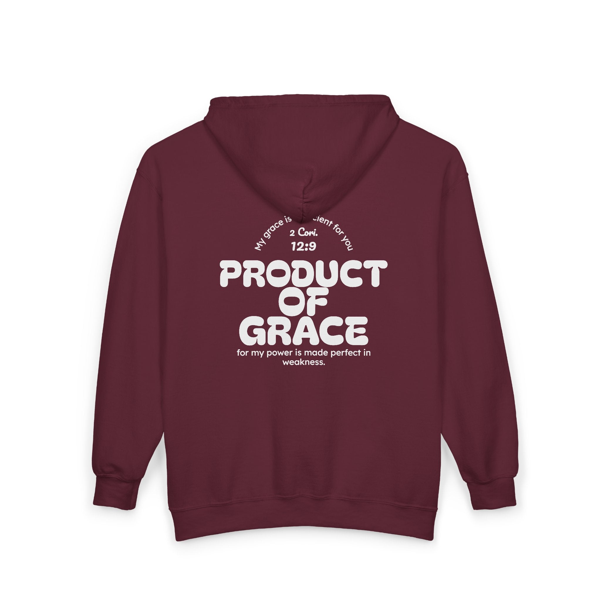 Grace Full-Zip Hoodie – "Product of Grace" Christian Zip-Up Sweatshirt