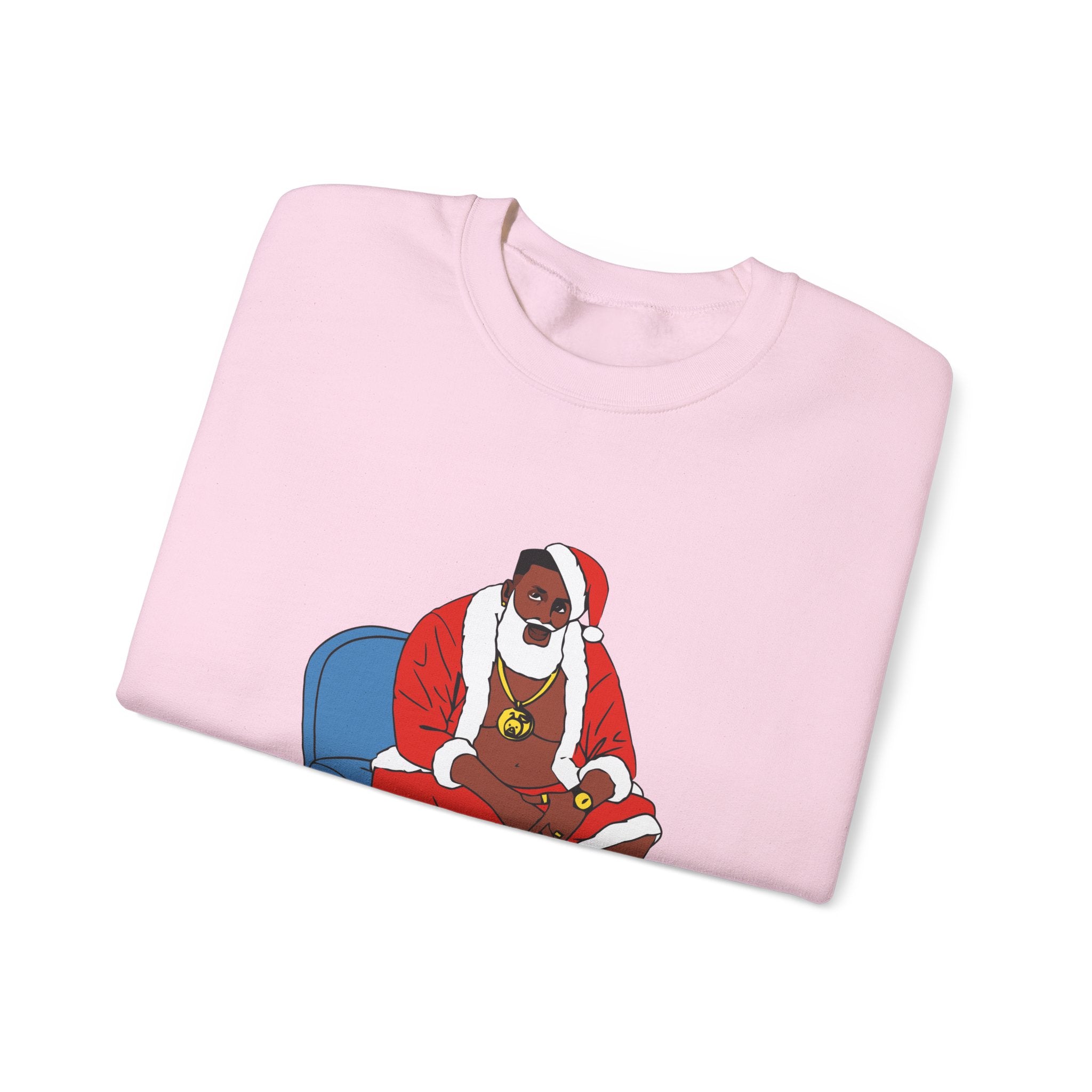 Hip Hop Santa Claus Crewneck Sweatshirt - Festive Winter Holiday Jumper, Christmas Xmas Gift Top, Urban Streetwear Pullover, Cool Santa