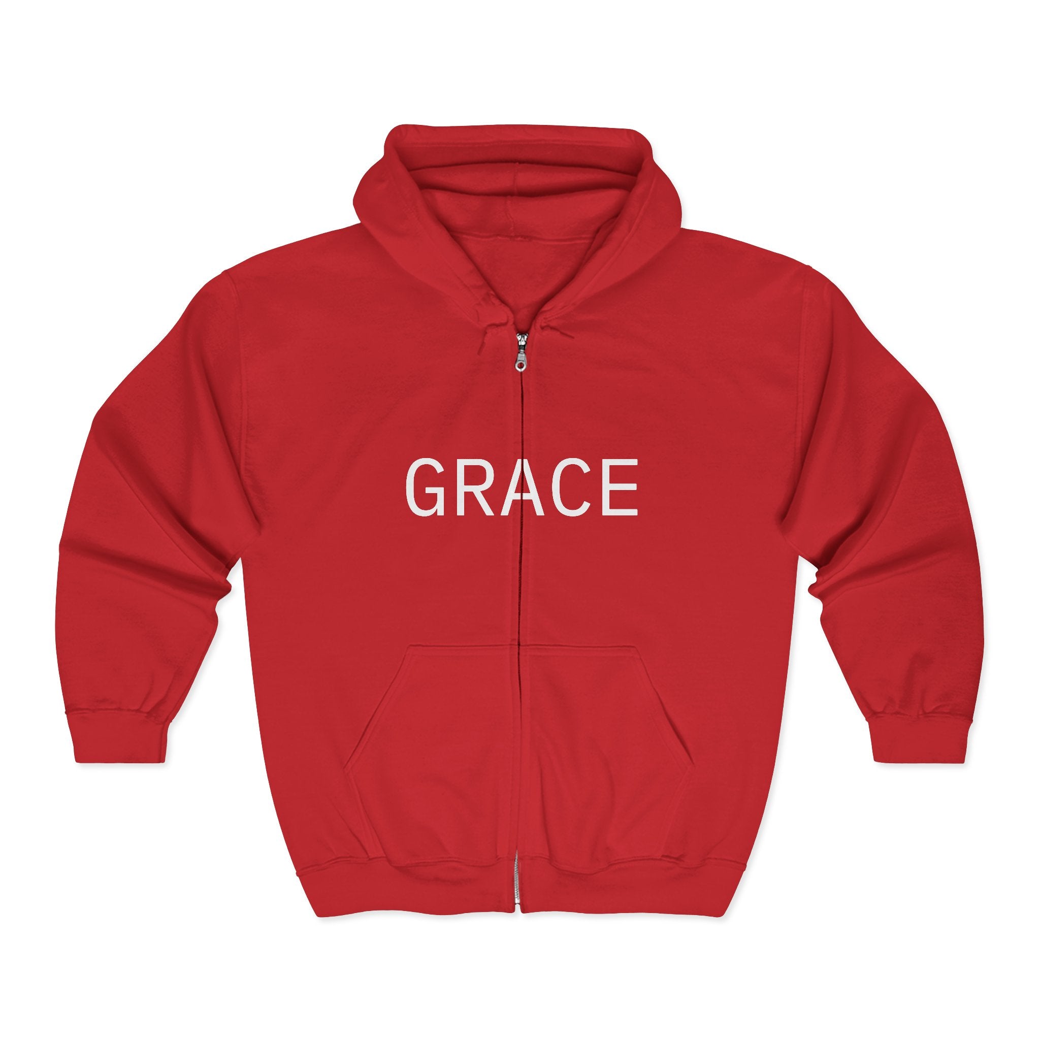 Grace Full-Zip Hoodie – "Product of Grace" Christian Zip-Up Sweatshirt
