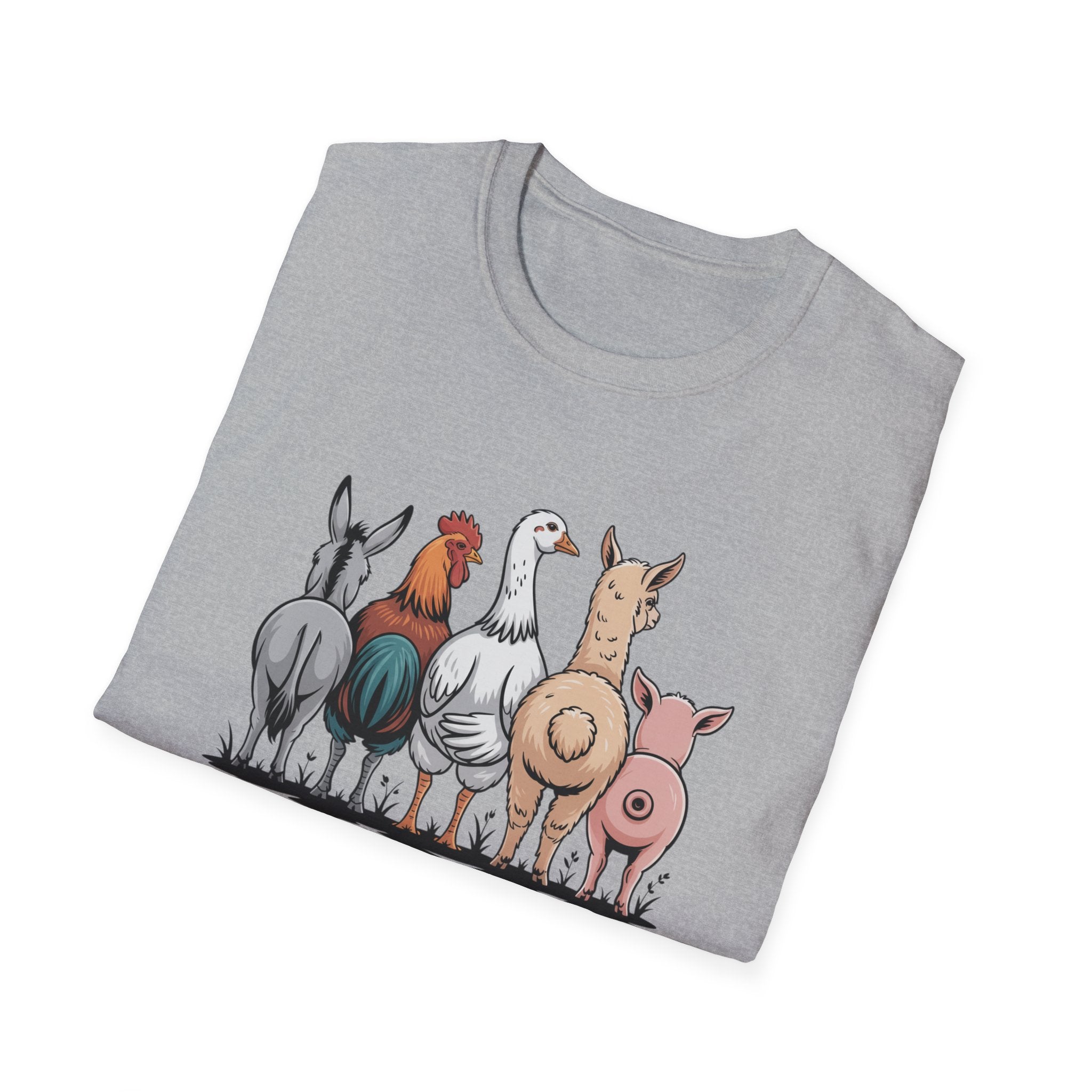 Farm Animal Butt T-Shirt – Cute Barnyard Rear View Tee (Just One More Livestock)